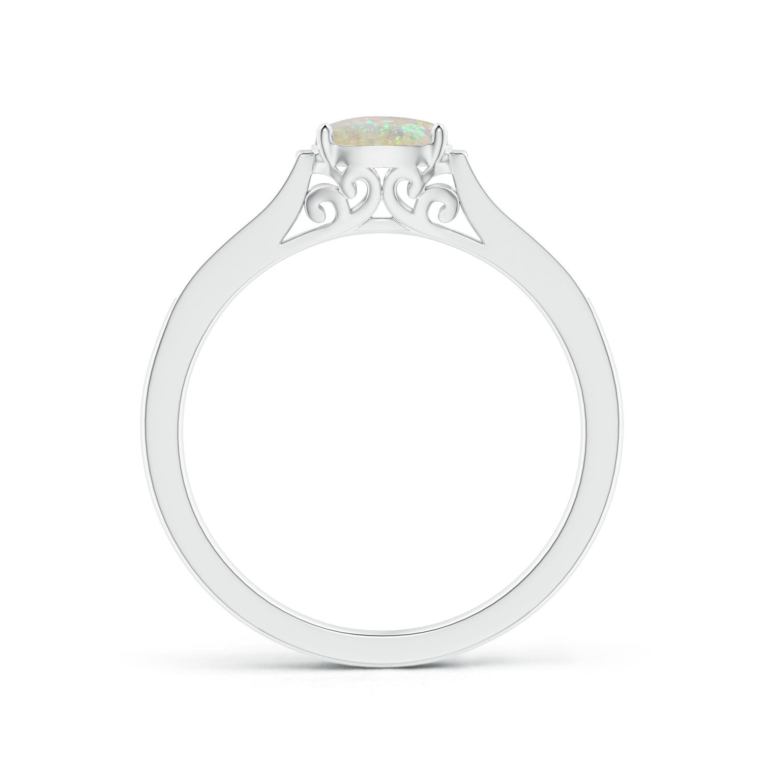 AAA - Opal / 0.38 CT / 14 KT White Gold