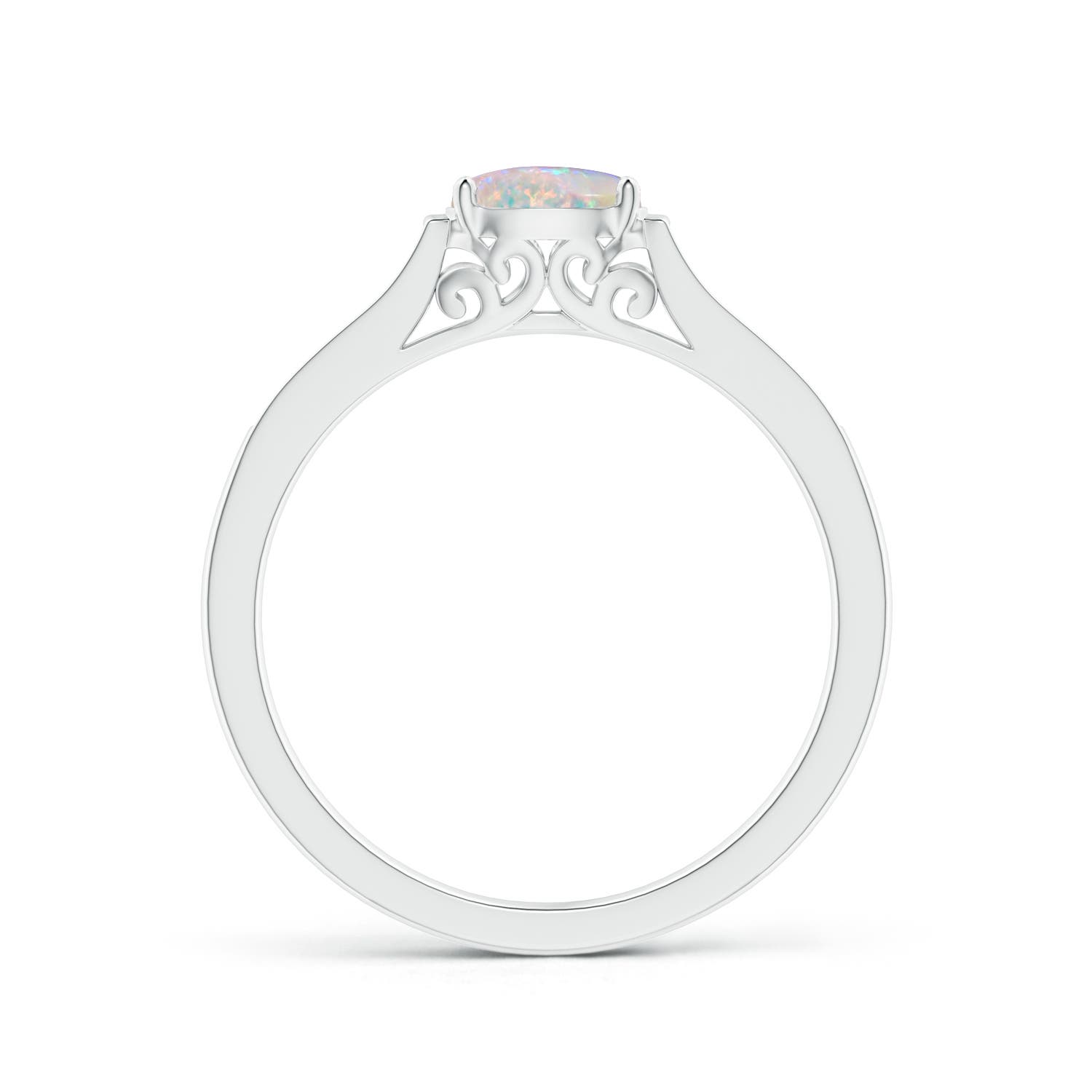 AAAA - Opal / 0.38 CT / 14 KT White Gold