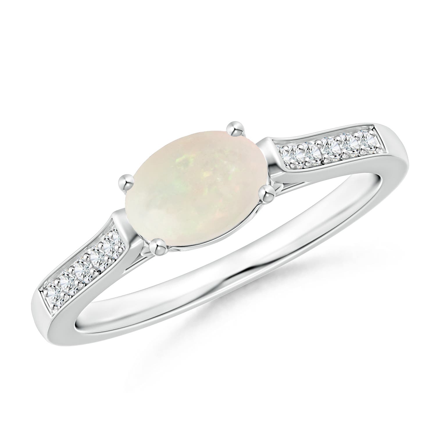 A - Opal / 0.57 CT / 14 KT White Gold