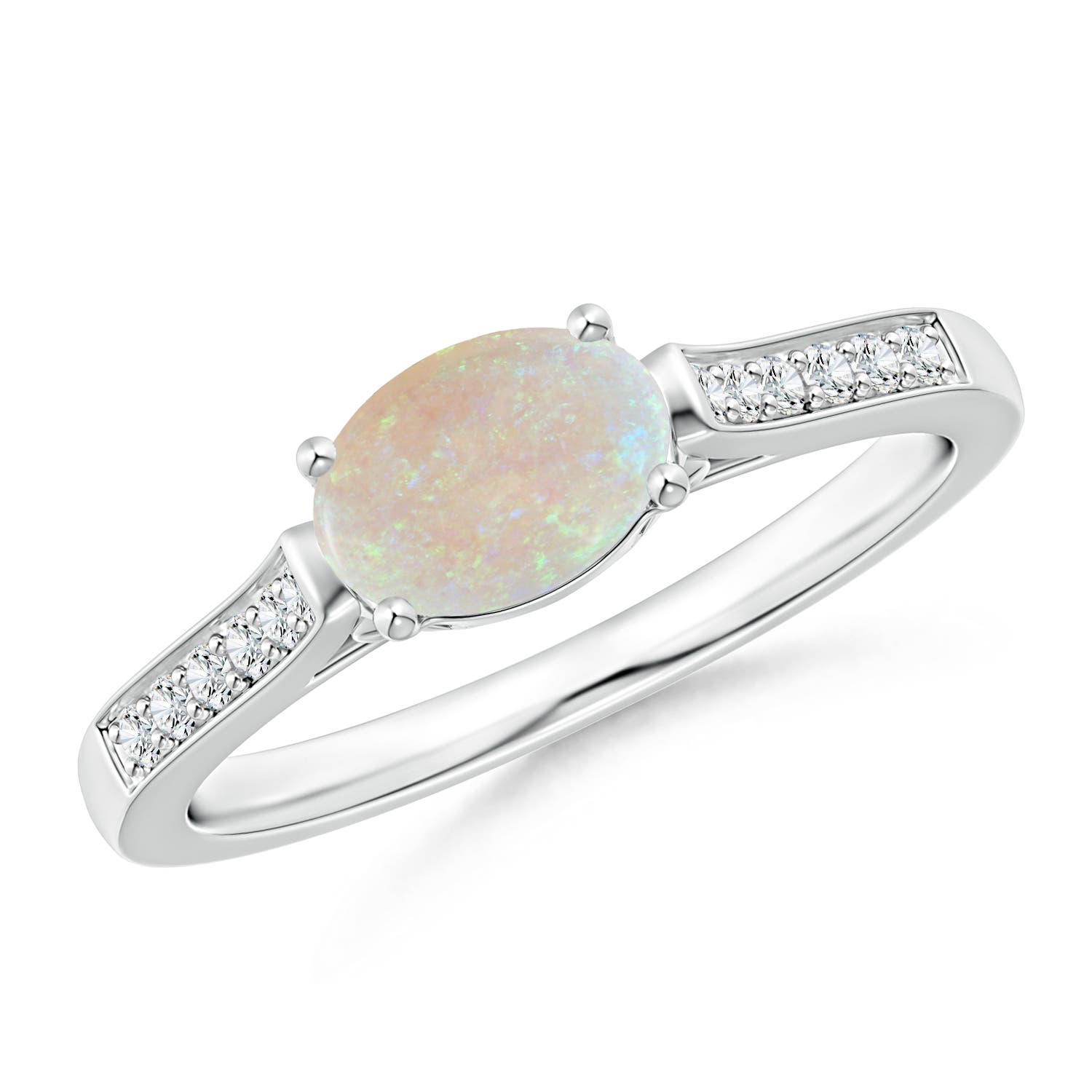 AA - Opal / 0.57 CT / 14 KT White Gold