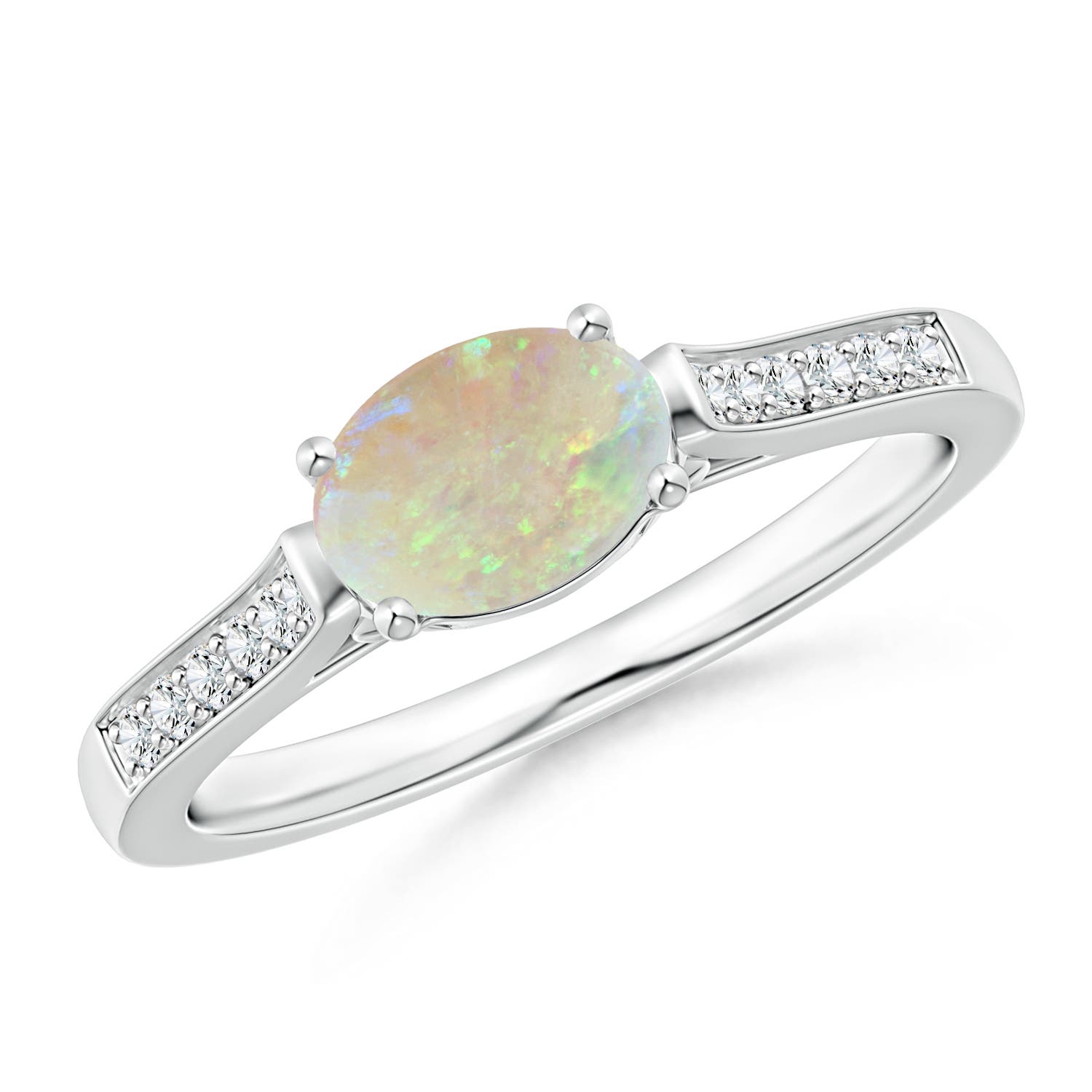 AAA - Opal / 0.57 CT / 14 KT White Gold