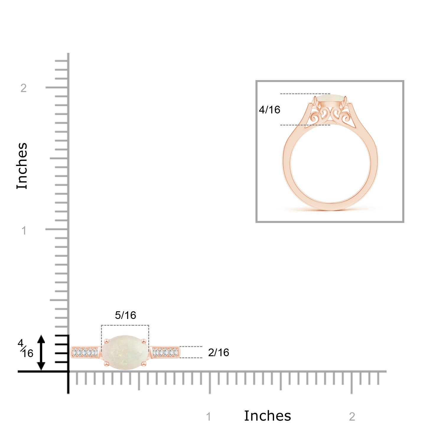 A - Opal / 0.94 CT / 14 KT Rose Gold