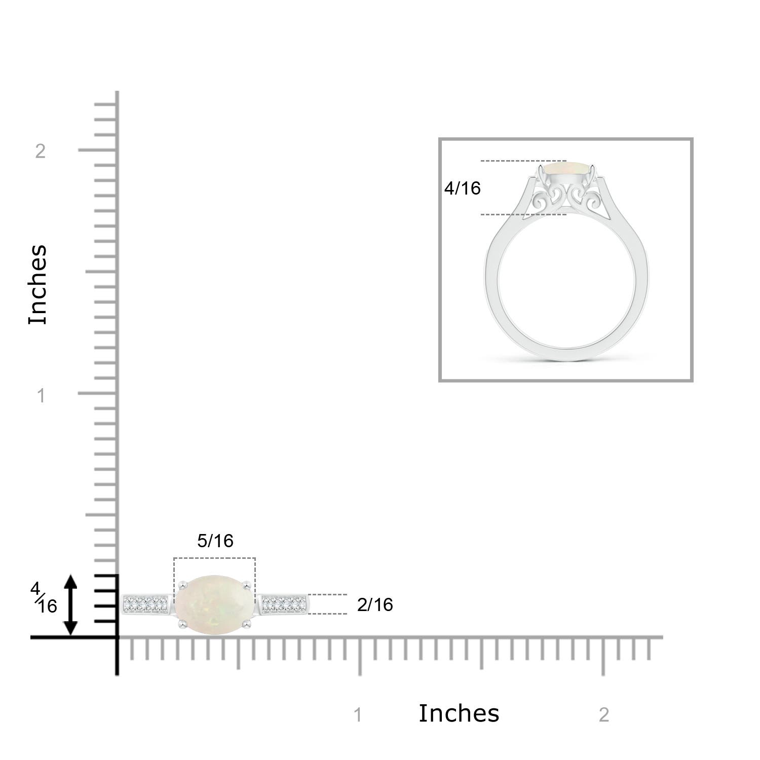 A - Opal / 0.94 CT / 14 KT White Gold