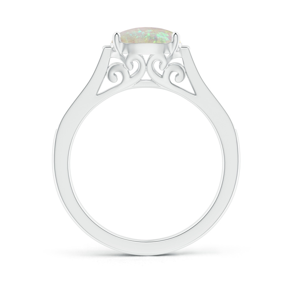 8x6mm AAA East-West Oval Opal Solitaire Ring with Diamonds in P950 Platinum product image