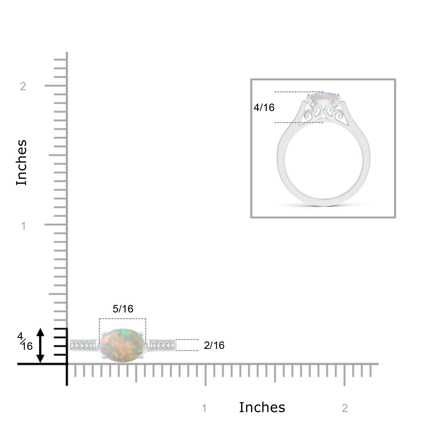 AAAA - Opal / 0.94 CT / 14 KT White Gold