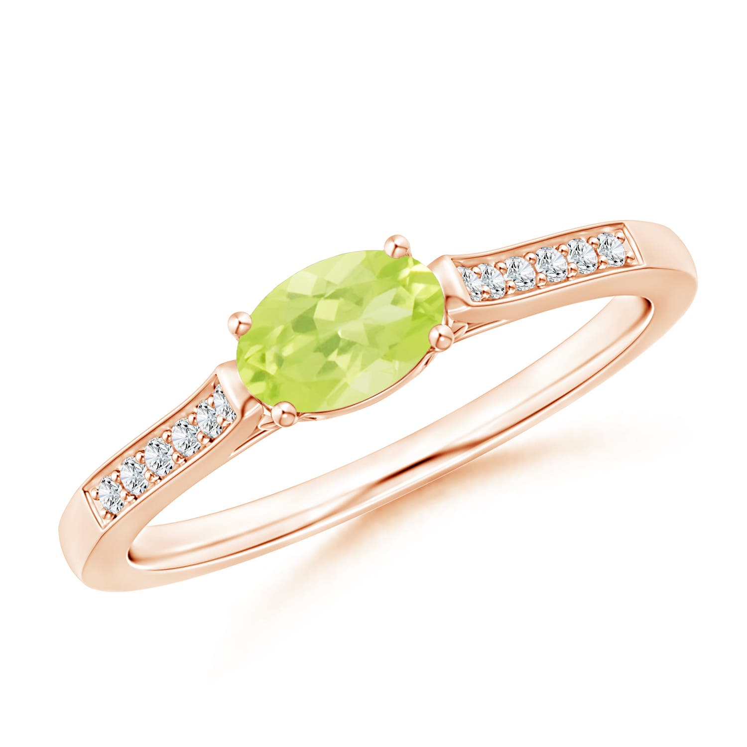 A - Peridot / 0.58 CT / 14 KT Rose Gold