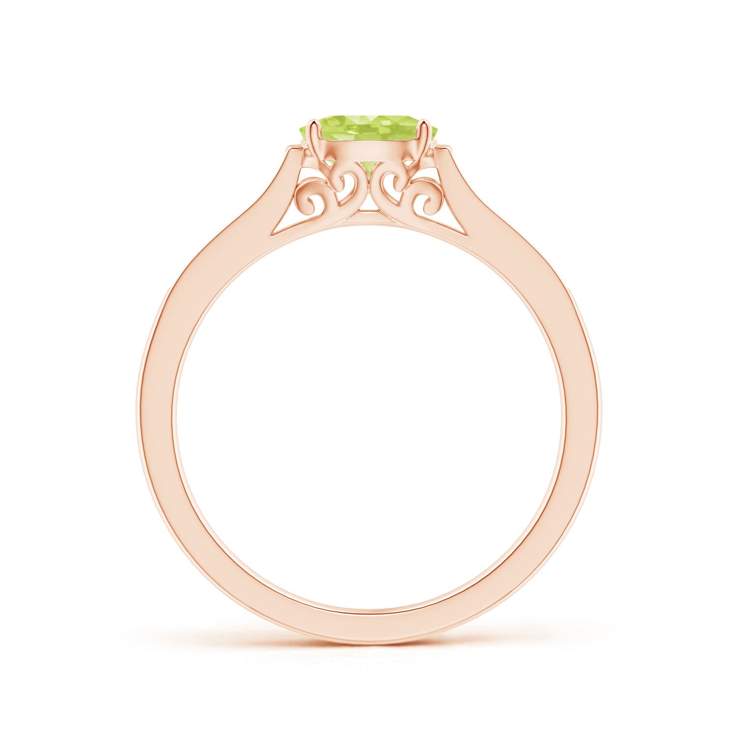 A - Peridot / 0.58 CT / 14 KT Rose Gold