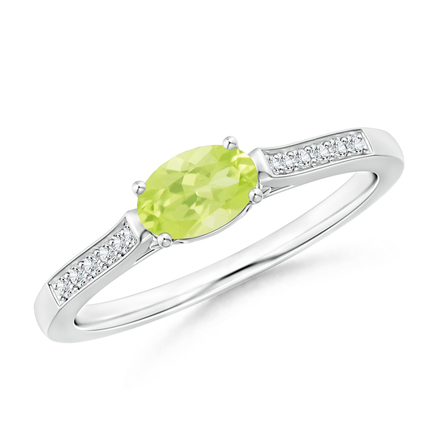 A - Peridot / 0.58 CT / 14 KT White Gold