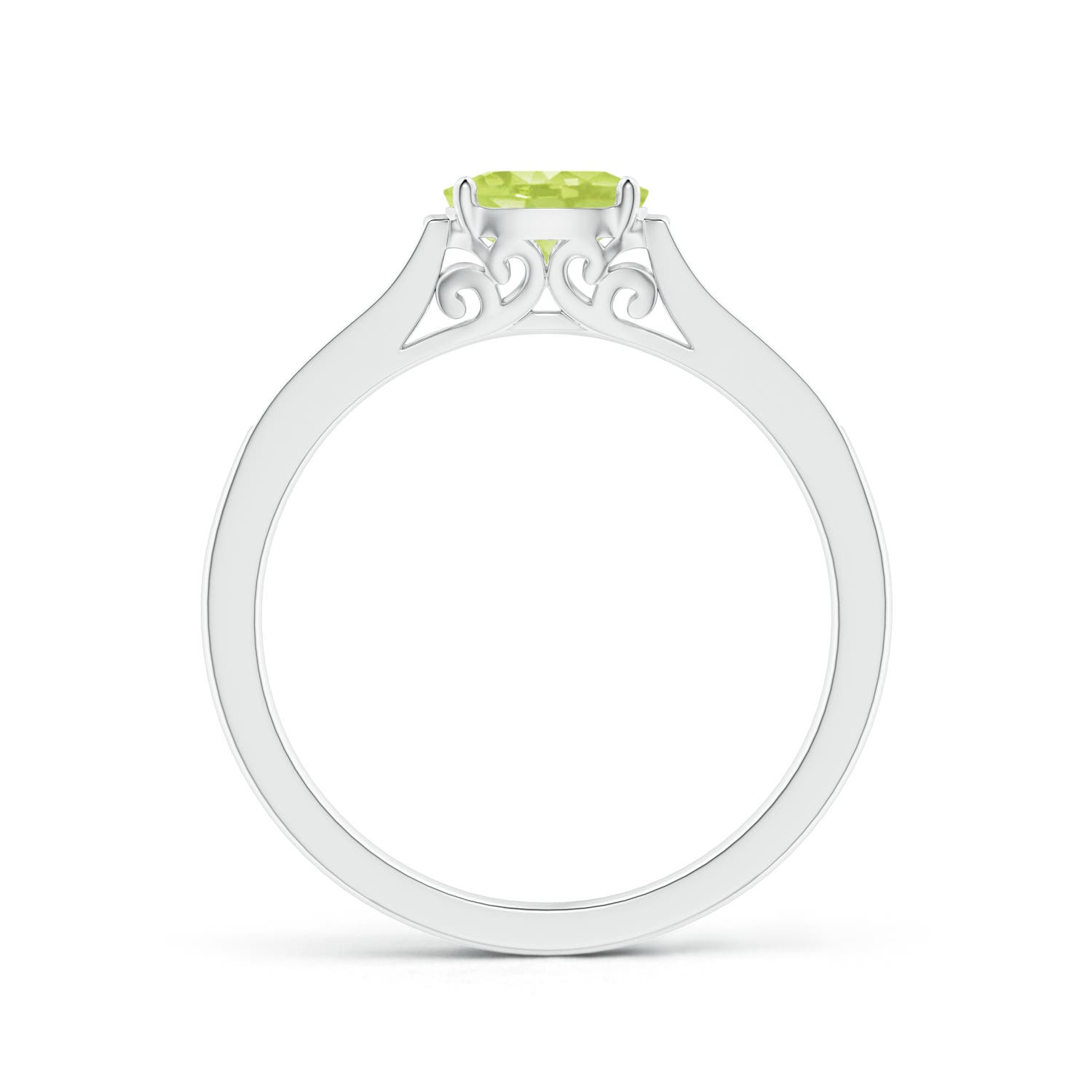 A - Peridot / 0.58 CT / 14 KT White Gold