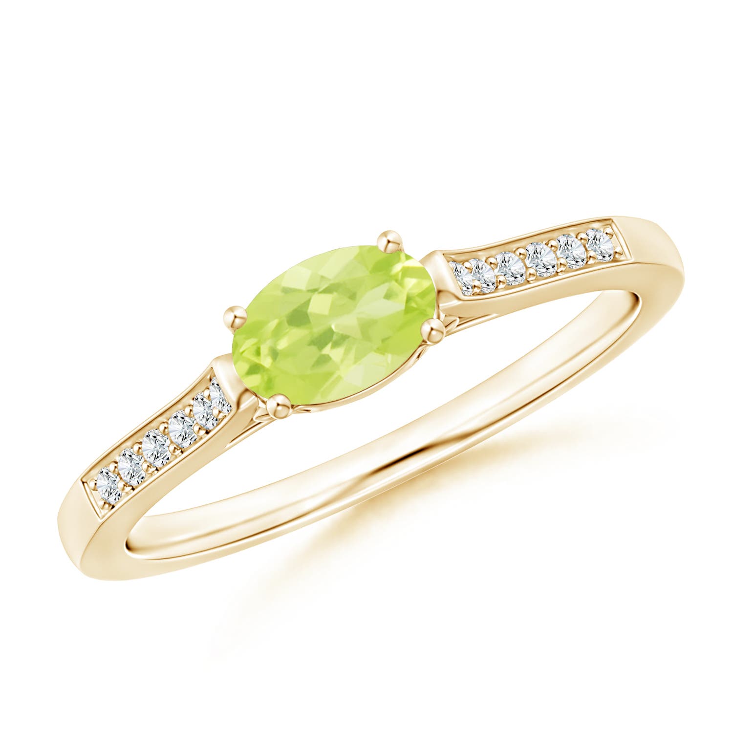 A - Peridot / 0.58 CT / 14 KT Yellow Gold