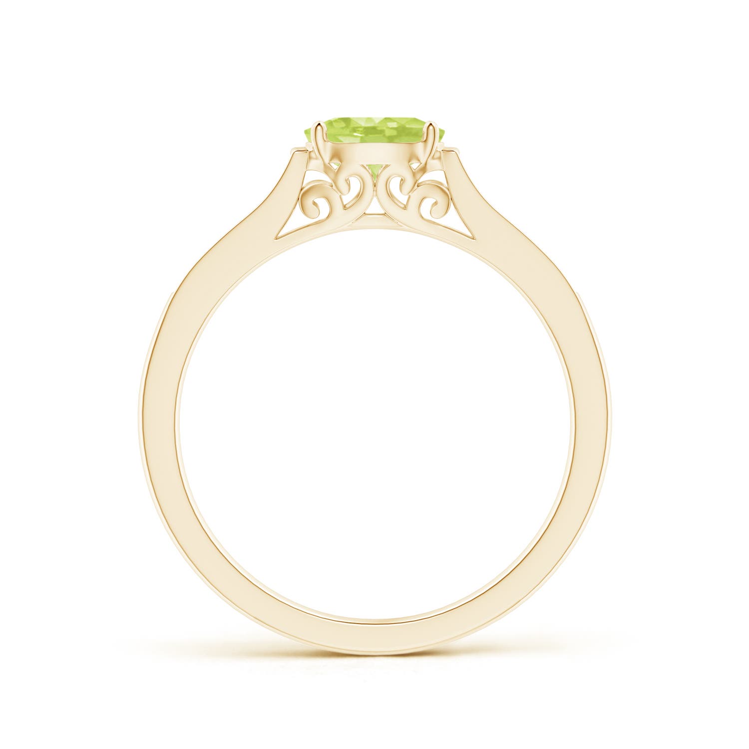 A - Peridot / 0.58 CT / 14 KT Yellow Gold