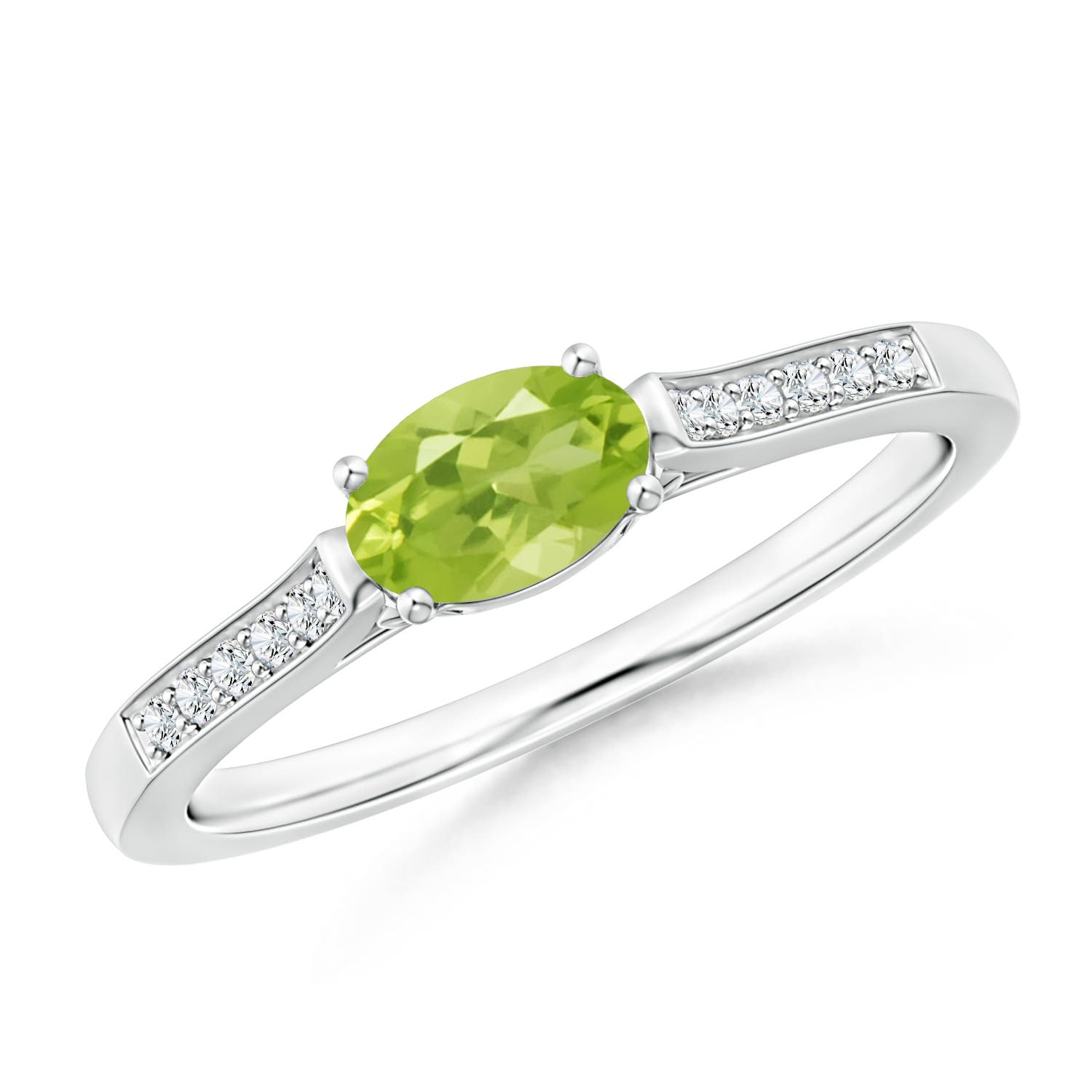 AA - Peridot / 0.58 CT / 14 KT White Gold