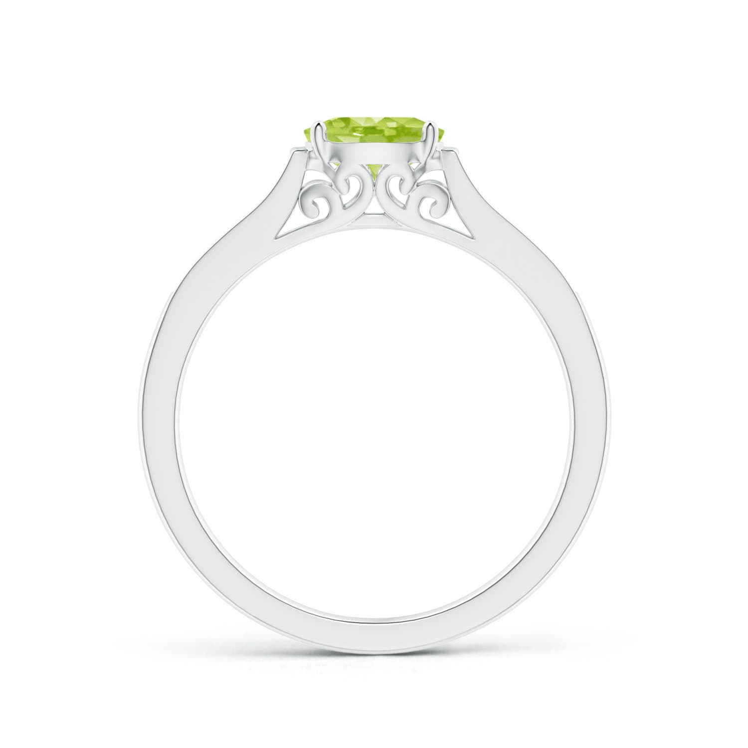 AA - Peridot / 0.58 CT / 14 KT White Gold