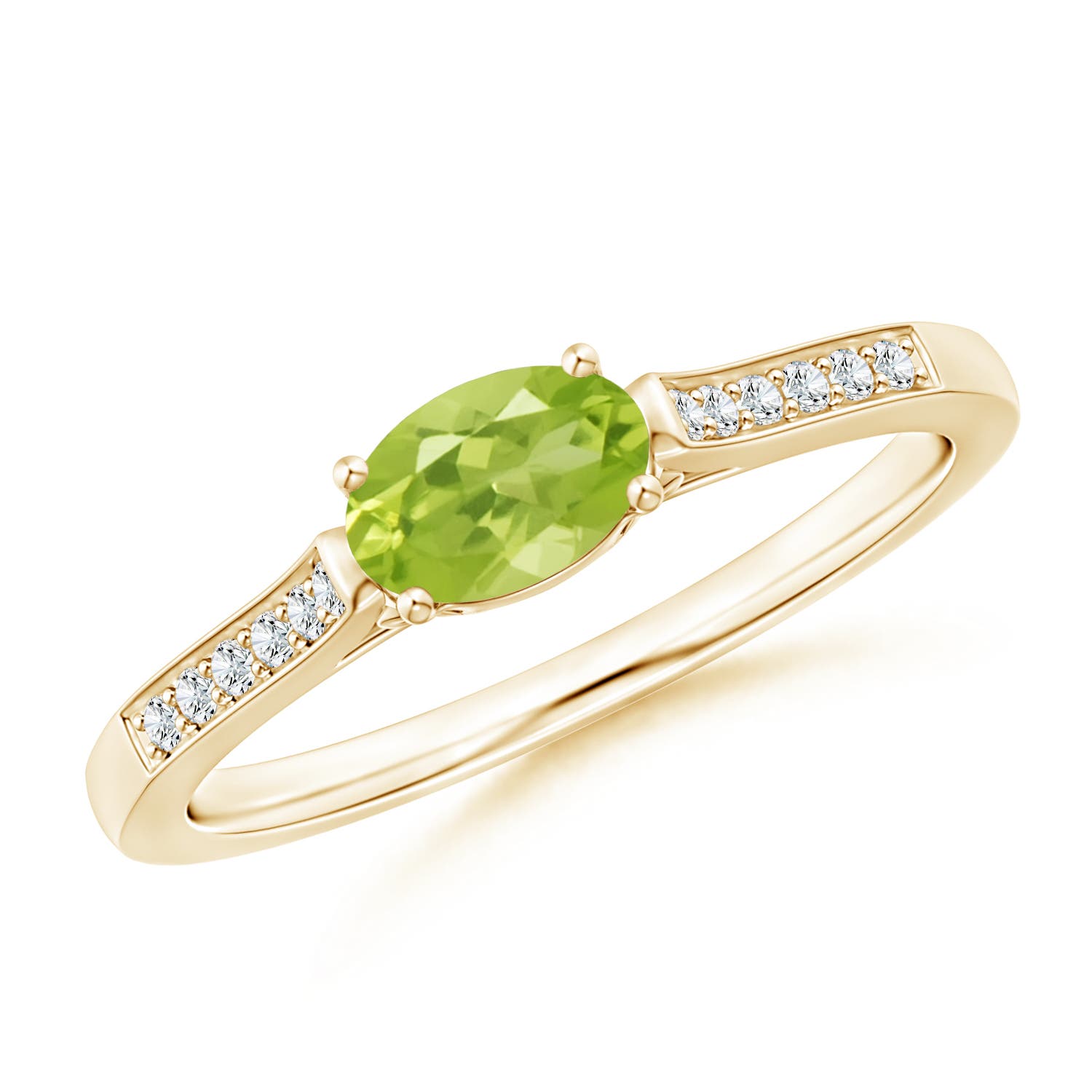 AA - Peridot / 0.58 CT / 14 KT Yellow Gold