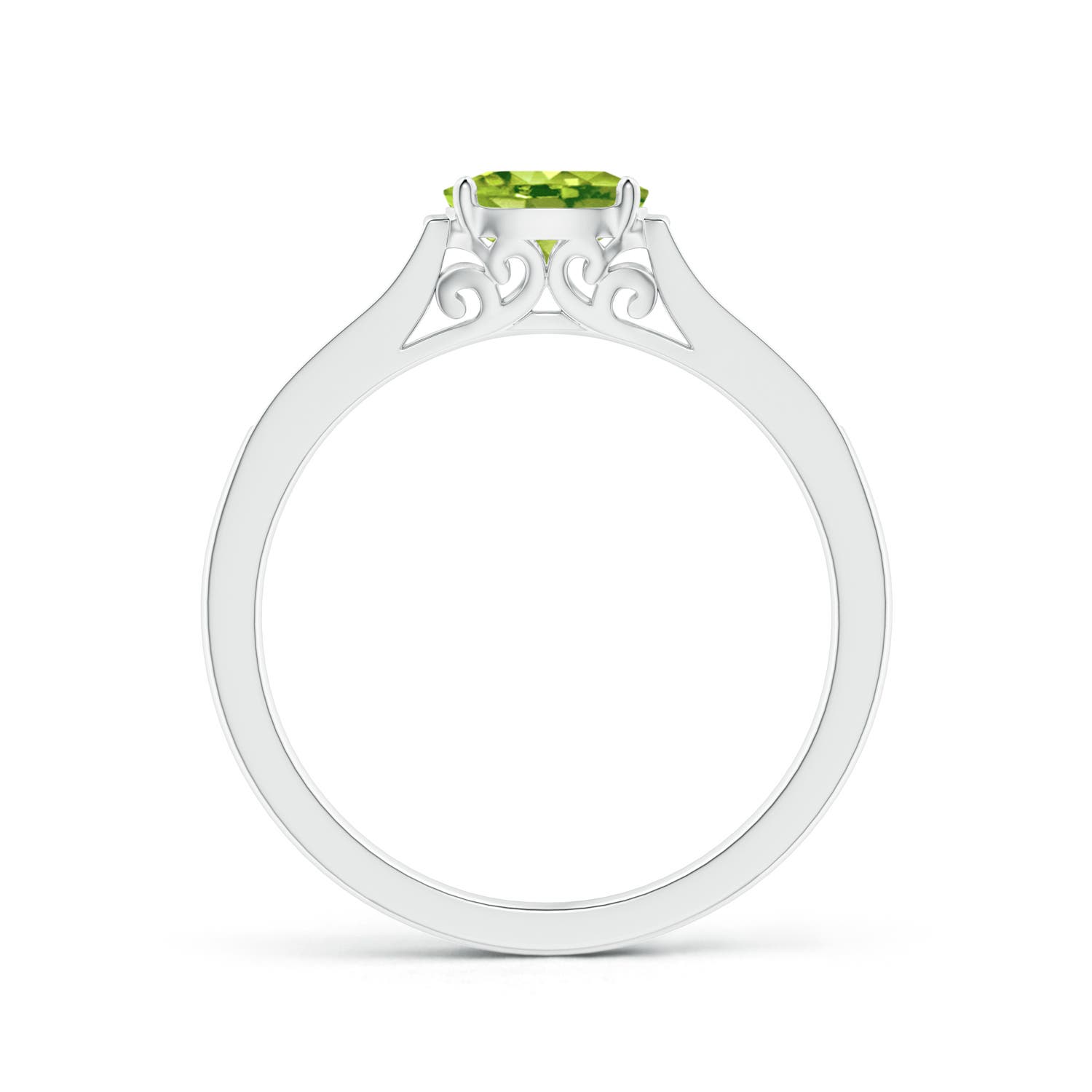 AAA - Peridot / 0.58 CT / 14 KT White Gold