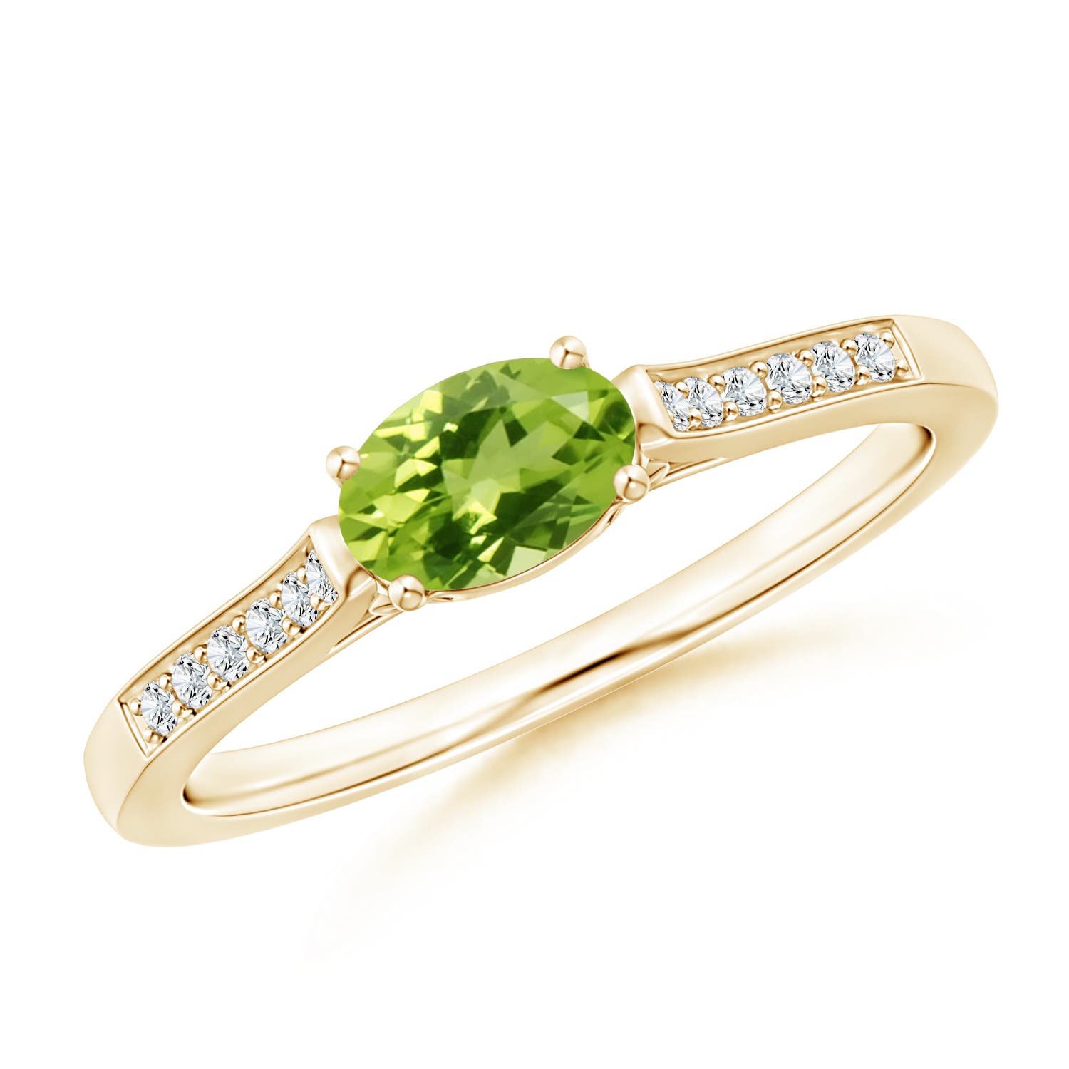 AAA - Peridot / 0.58 CT / 14 KT Yellow Gold