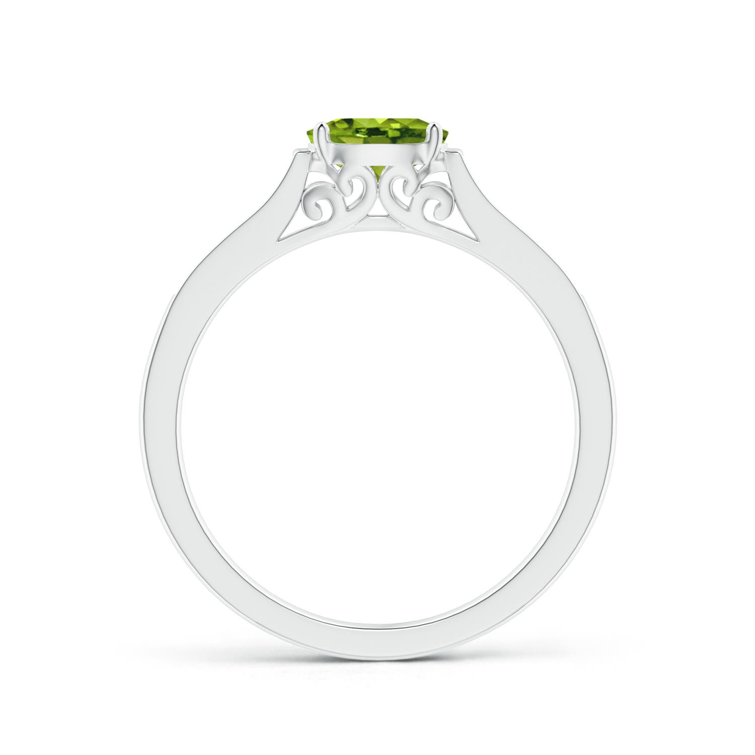 AAAA - Peridot / 0.58 CT / 14 KT White Gold