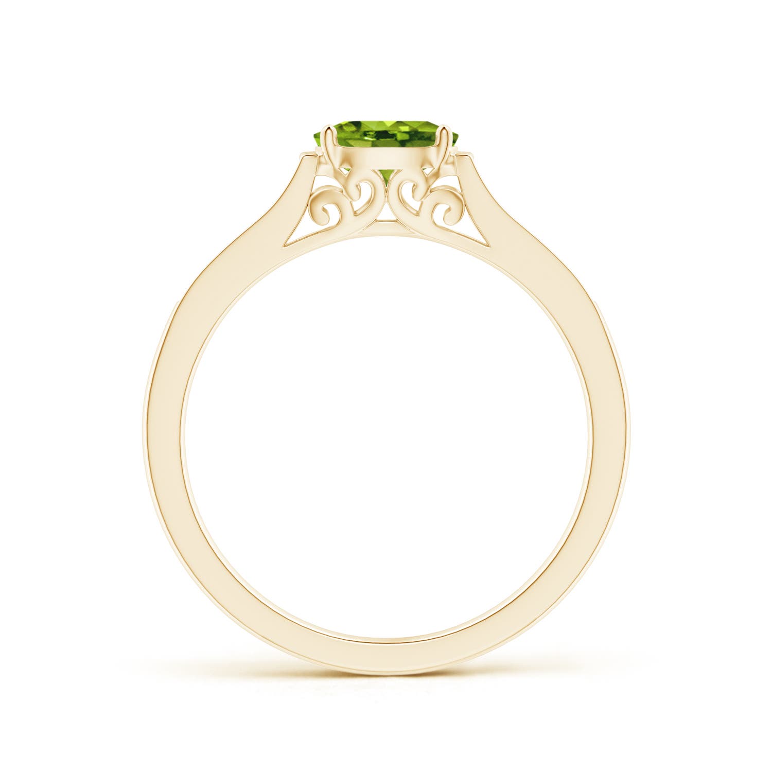 AAAA - Peridot / 0.58 CT / 14 KT Yellow Gold