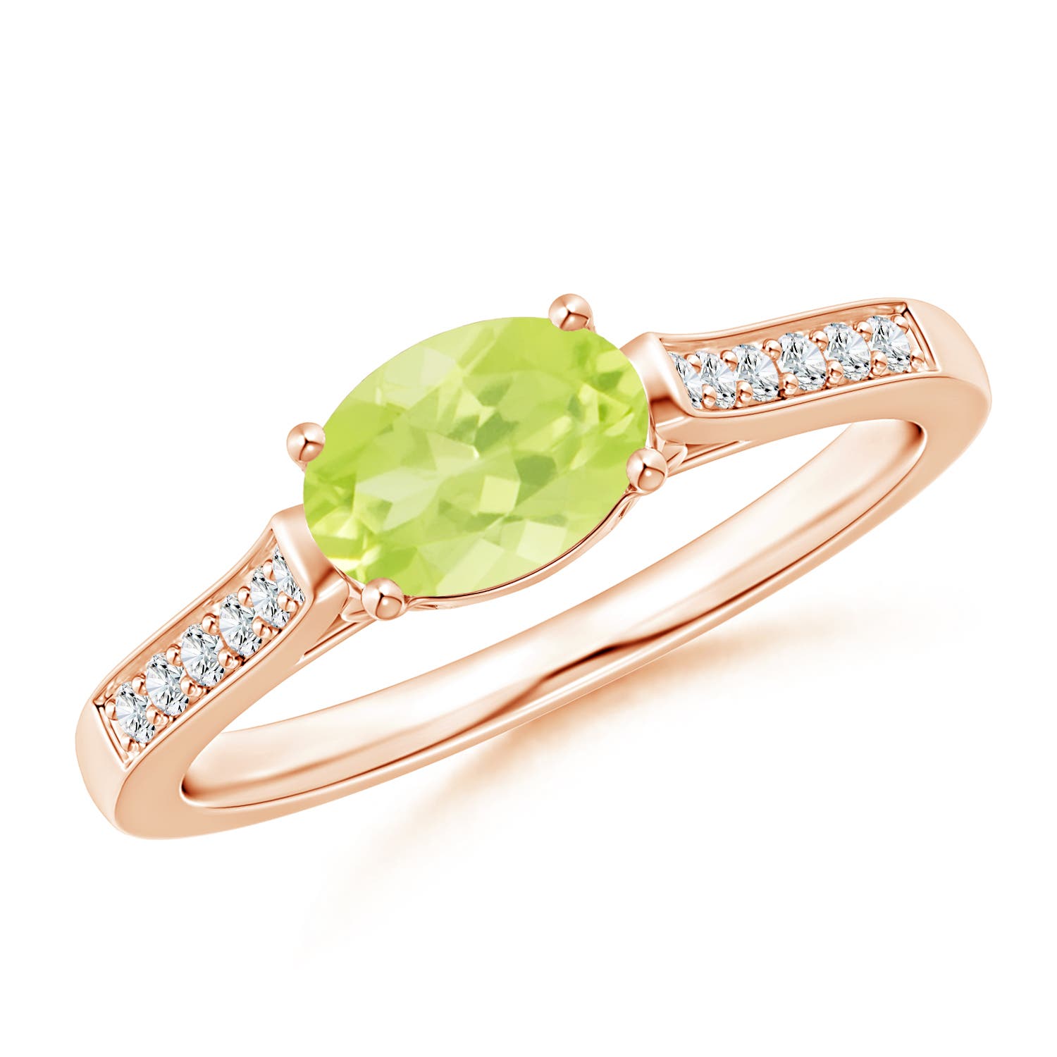 A - Peridot / 0.97 CT / 14 KT Rose Gold