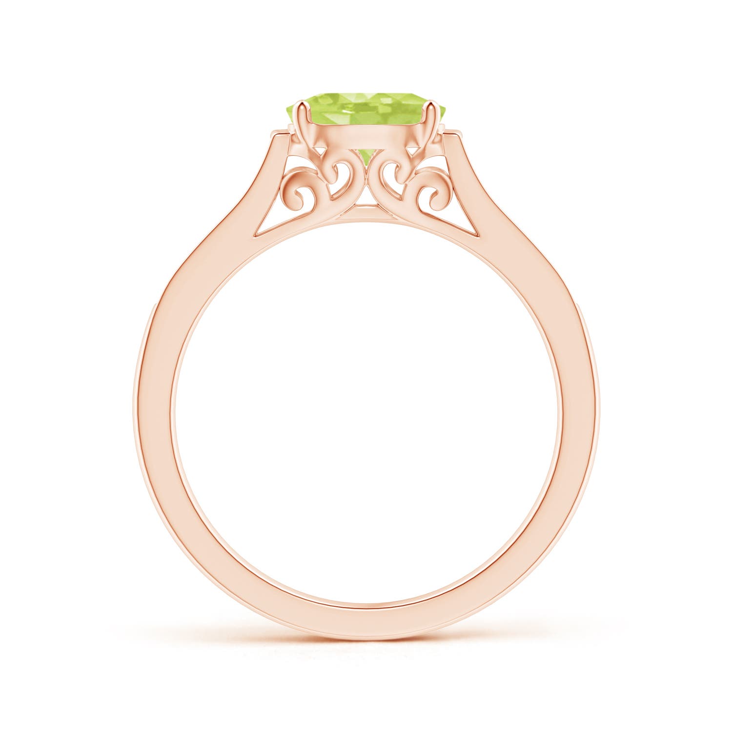 A - Peridot / 0.97 CT / 14 KT Rose Gold