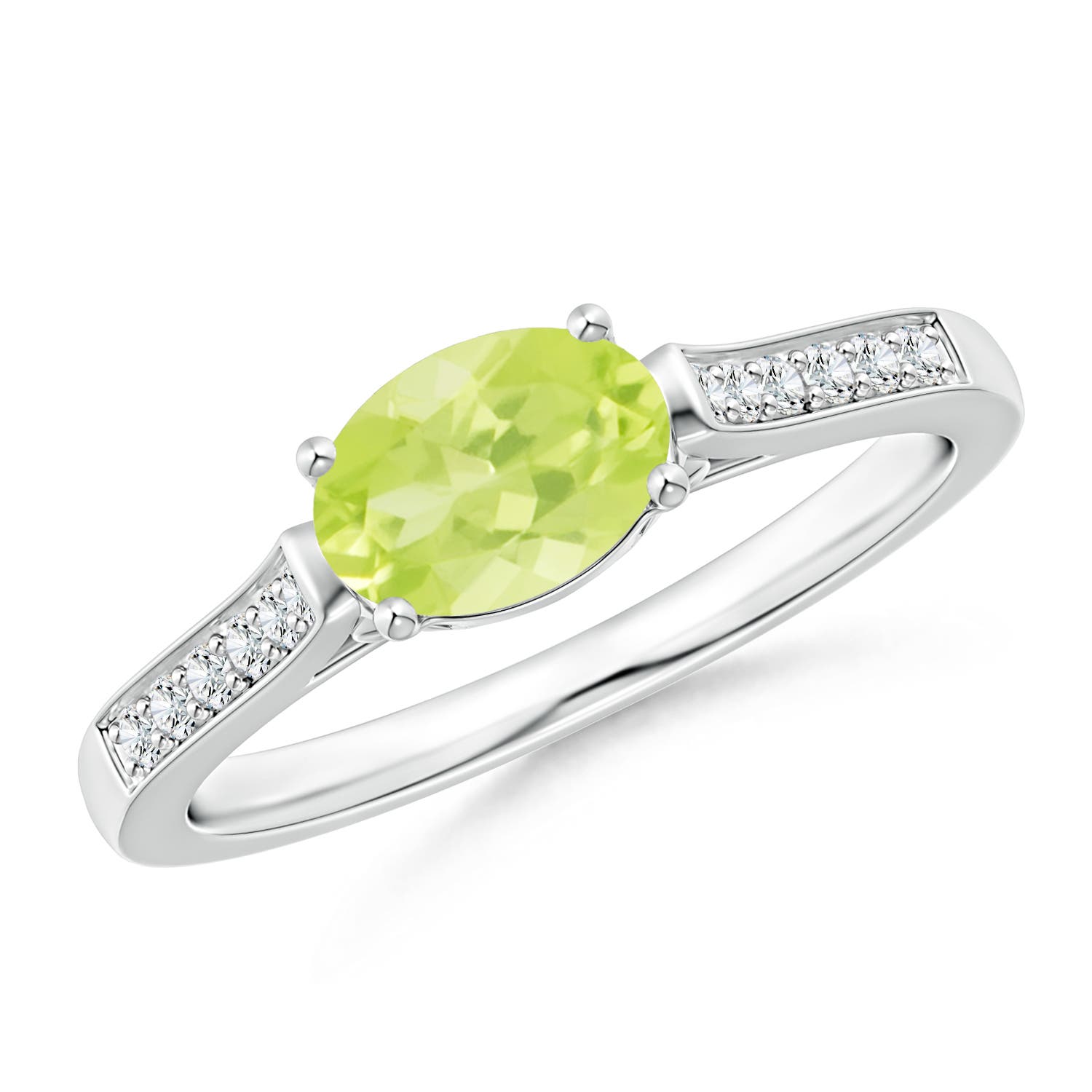 A - Peridot / 0.97 CT / 14 KT White Gold