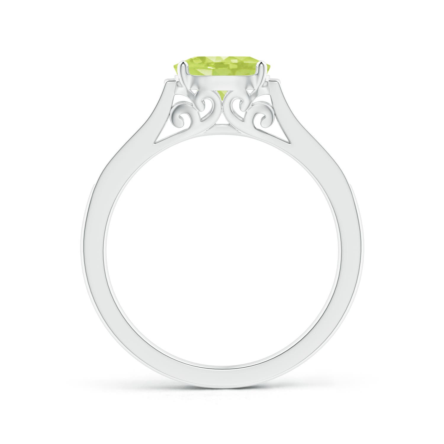 A - Peridot / 0.97 CT / 14 KT White Gold