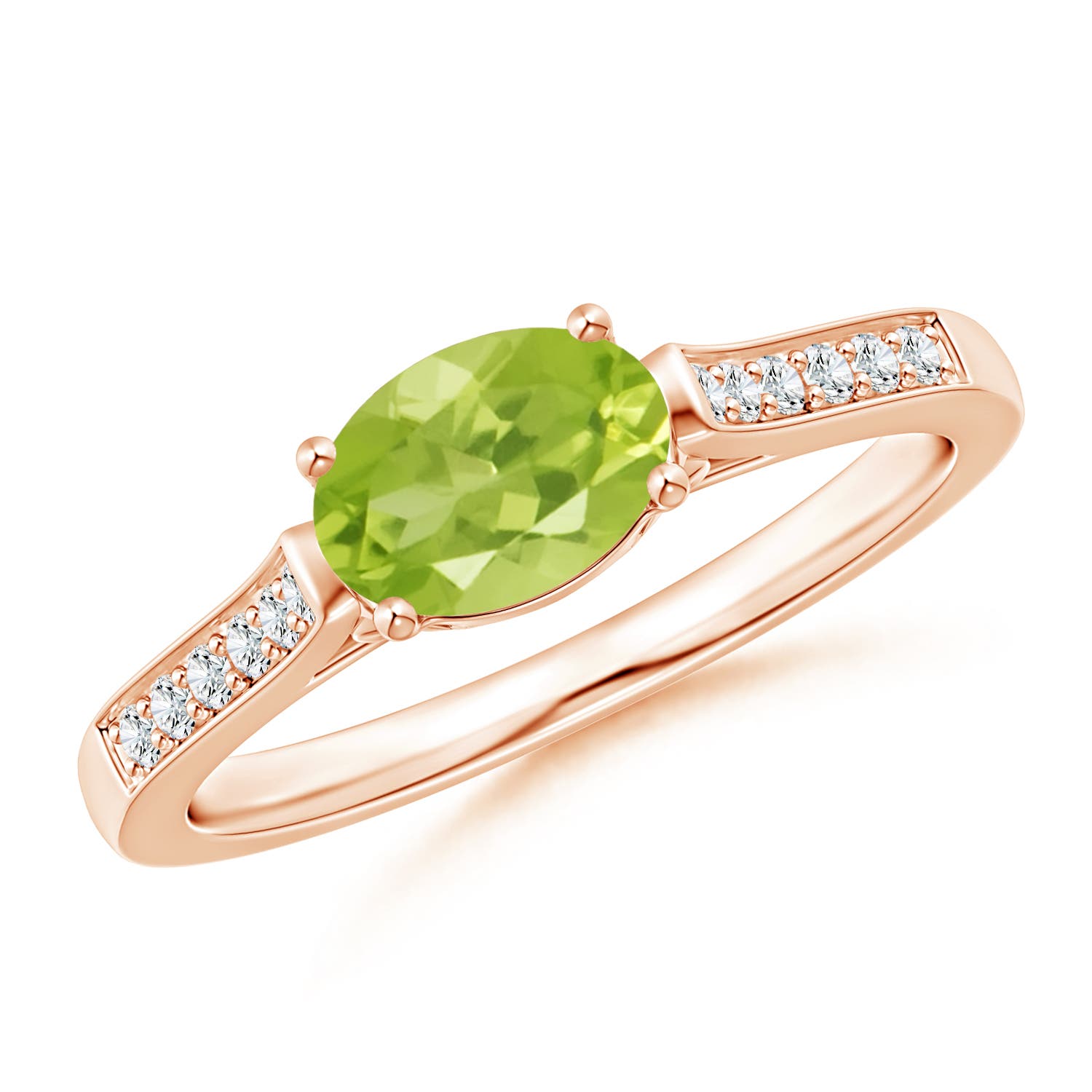 AA - Peridot / 0.97 CT / 14 KT Rose Gold