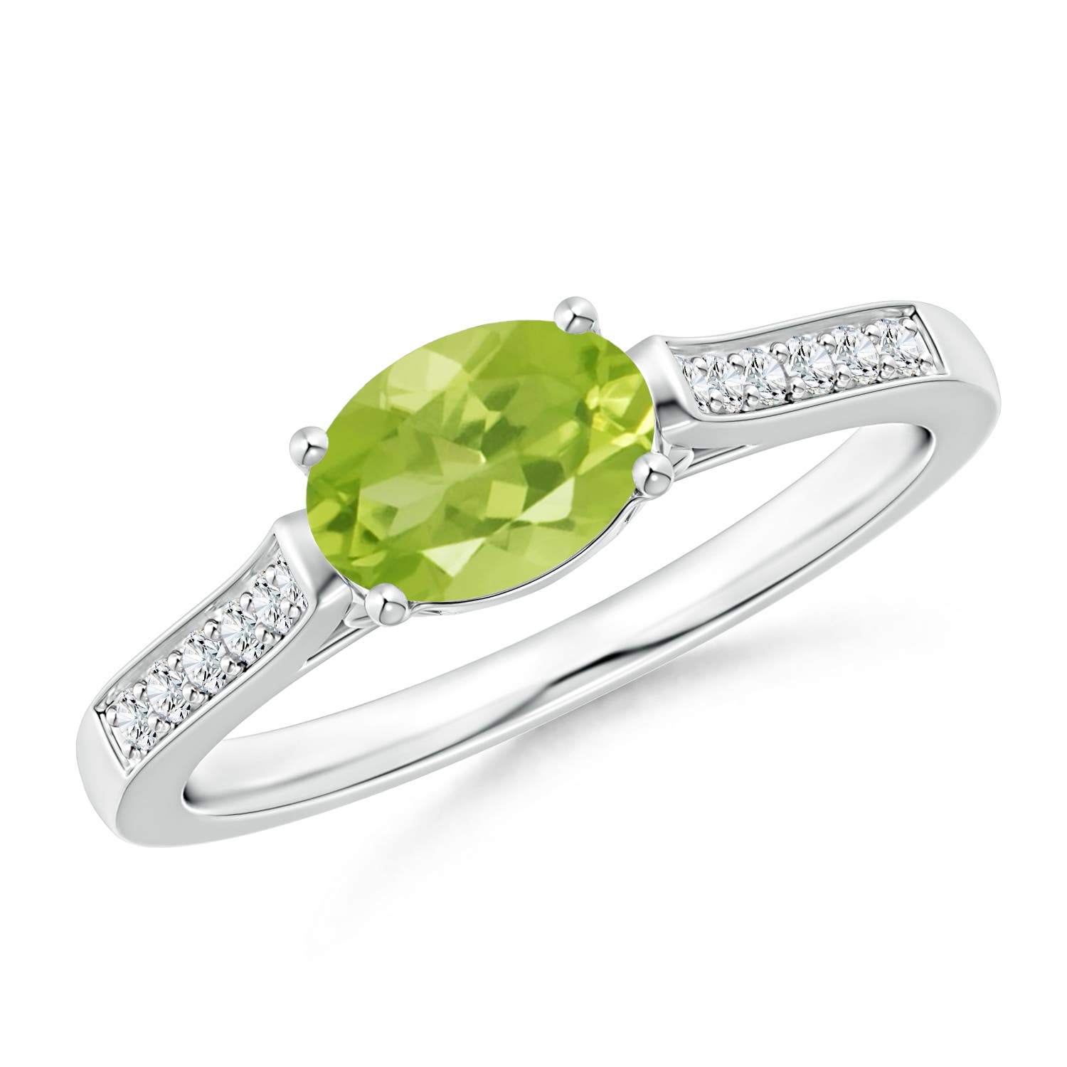 AA - Peridot / 0.97 CT / 14 KT White Gold