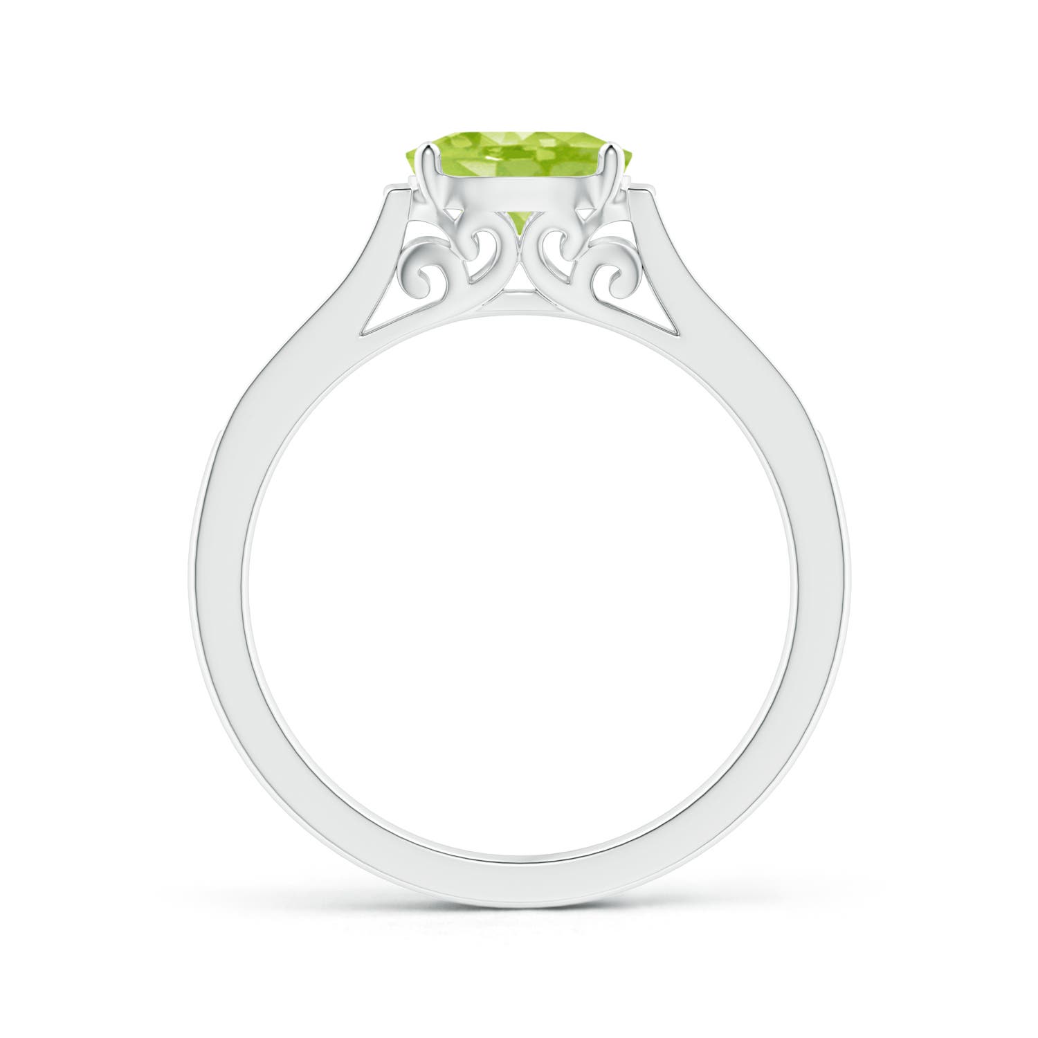 AA - Peridot / 0.97 CT / 14 KT White Gold