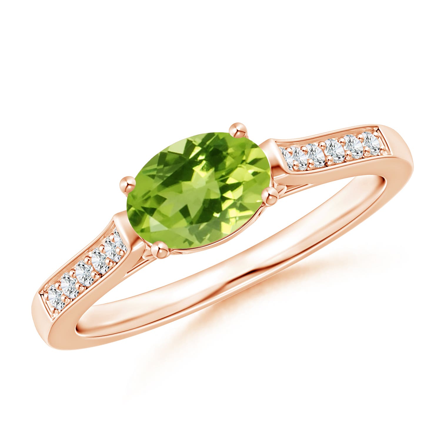 AAA - Peridot / 0.97 CT / 14 KT Rose Gold