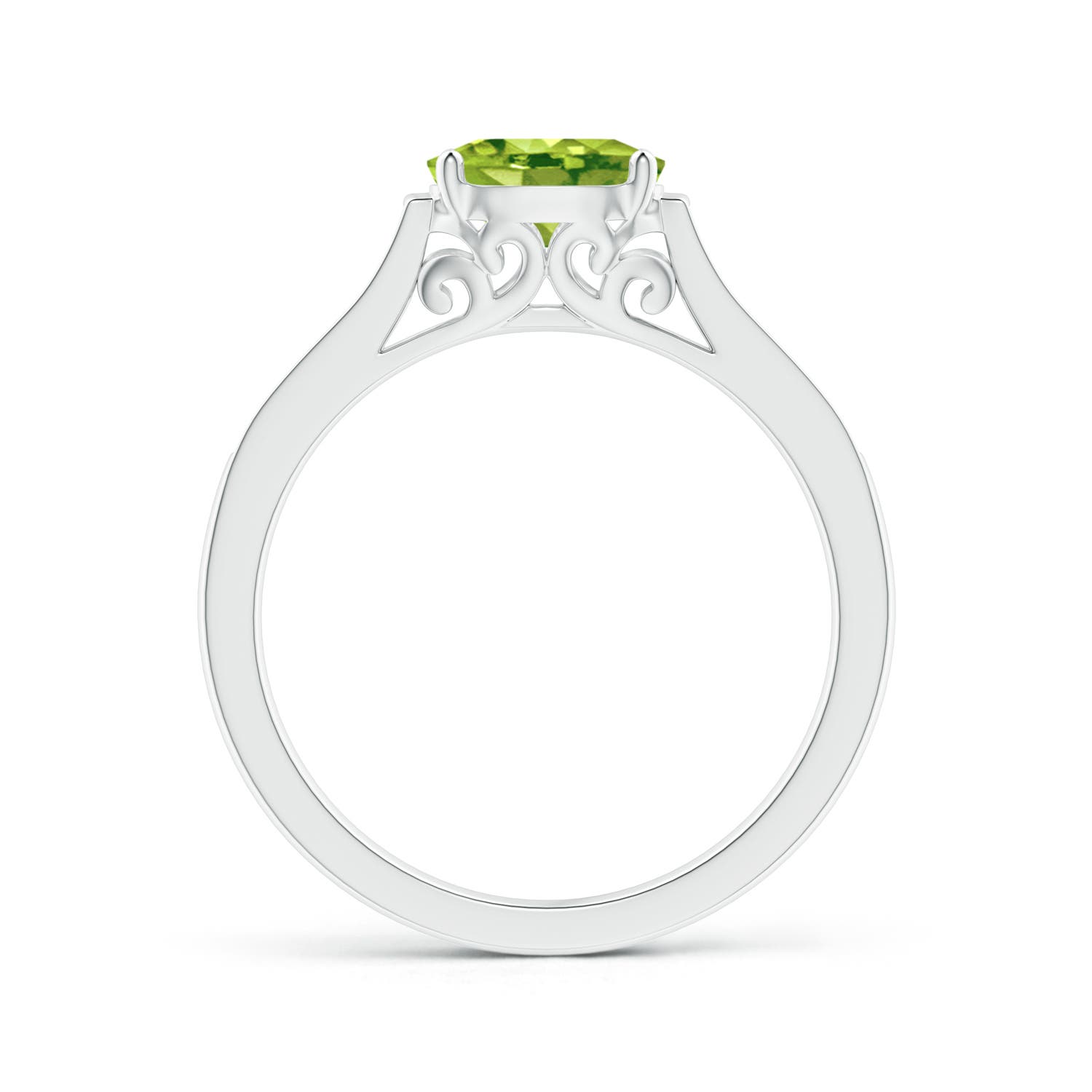 AAA - Peridot / 0.97 CT / 14 KT White Gold