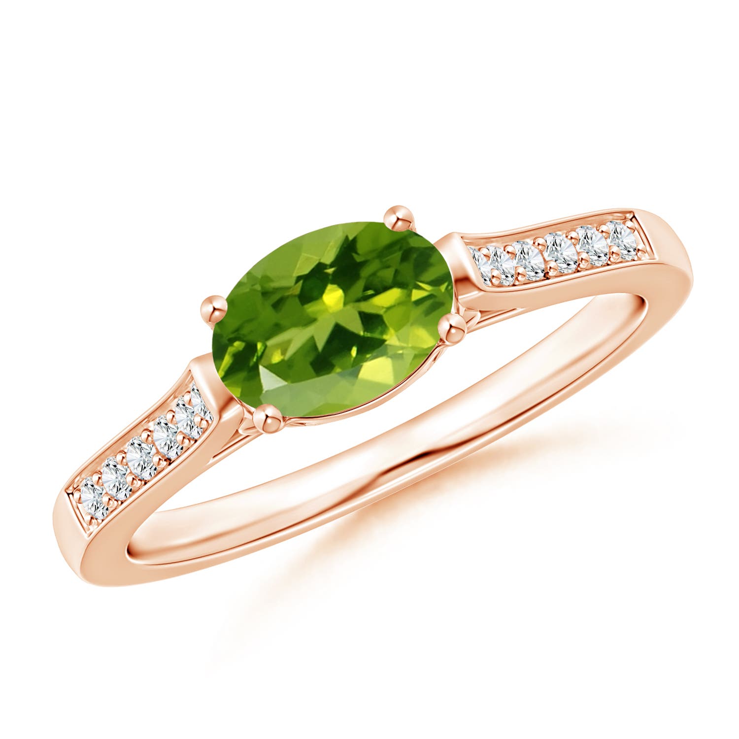 AAAA - Peridot / 0.97 CT / 14 KT Rose Gold