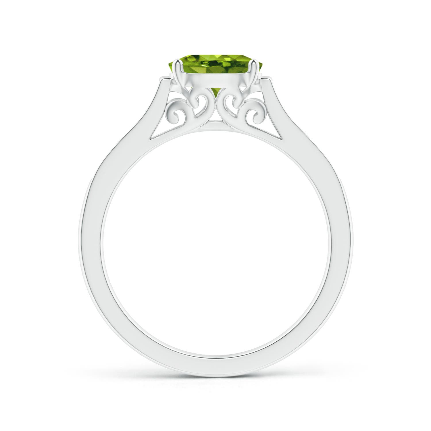 AAAA - Peridot / 0.97 CT / 14 KT White Gold