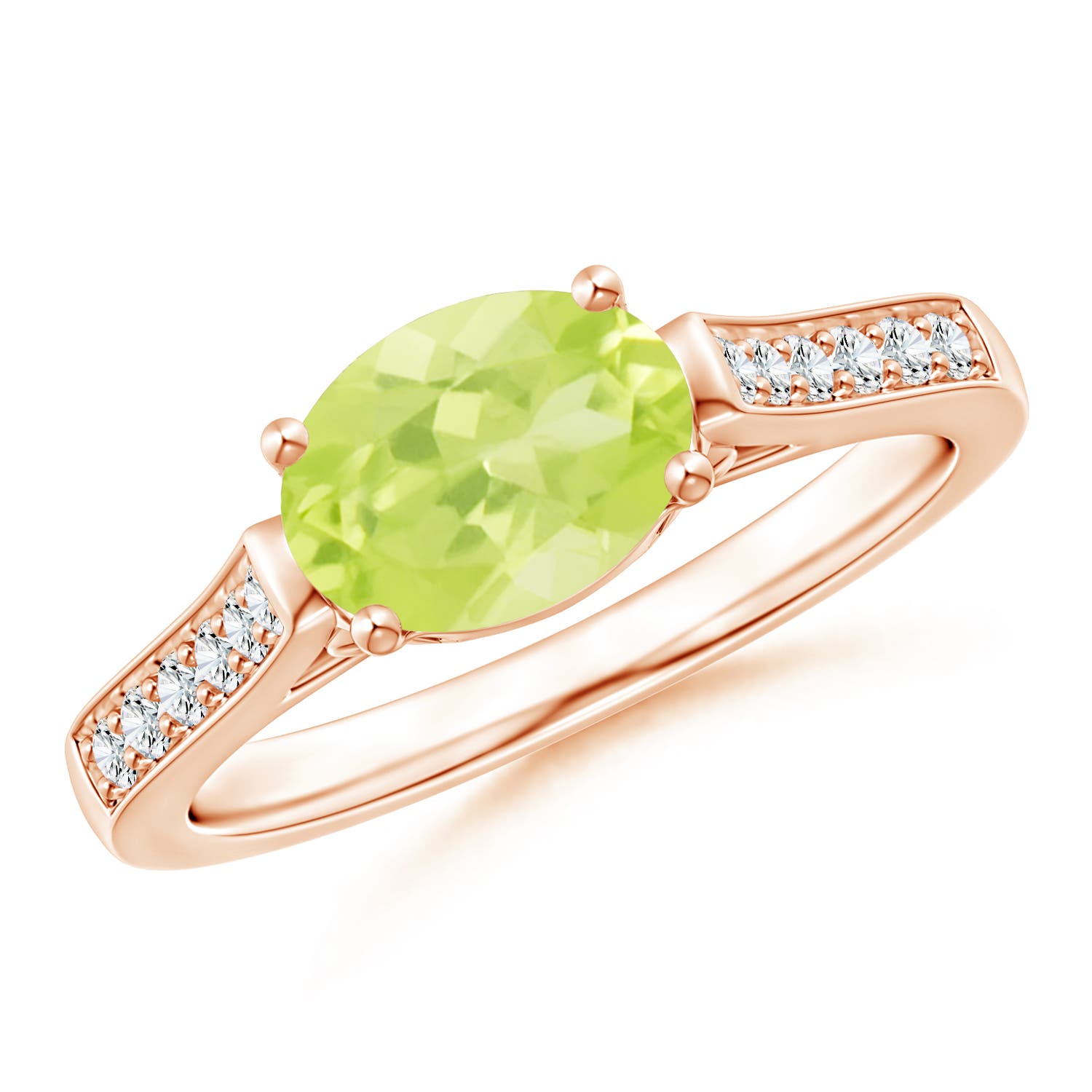 A - Peridot / 1.49 CT / 14 KT Rose Gold