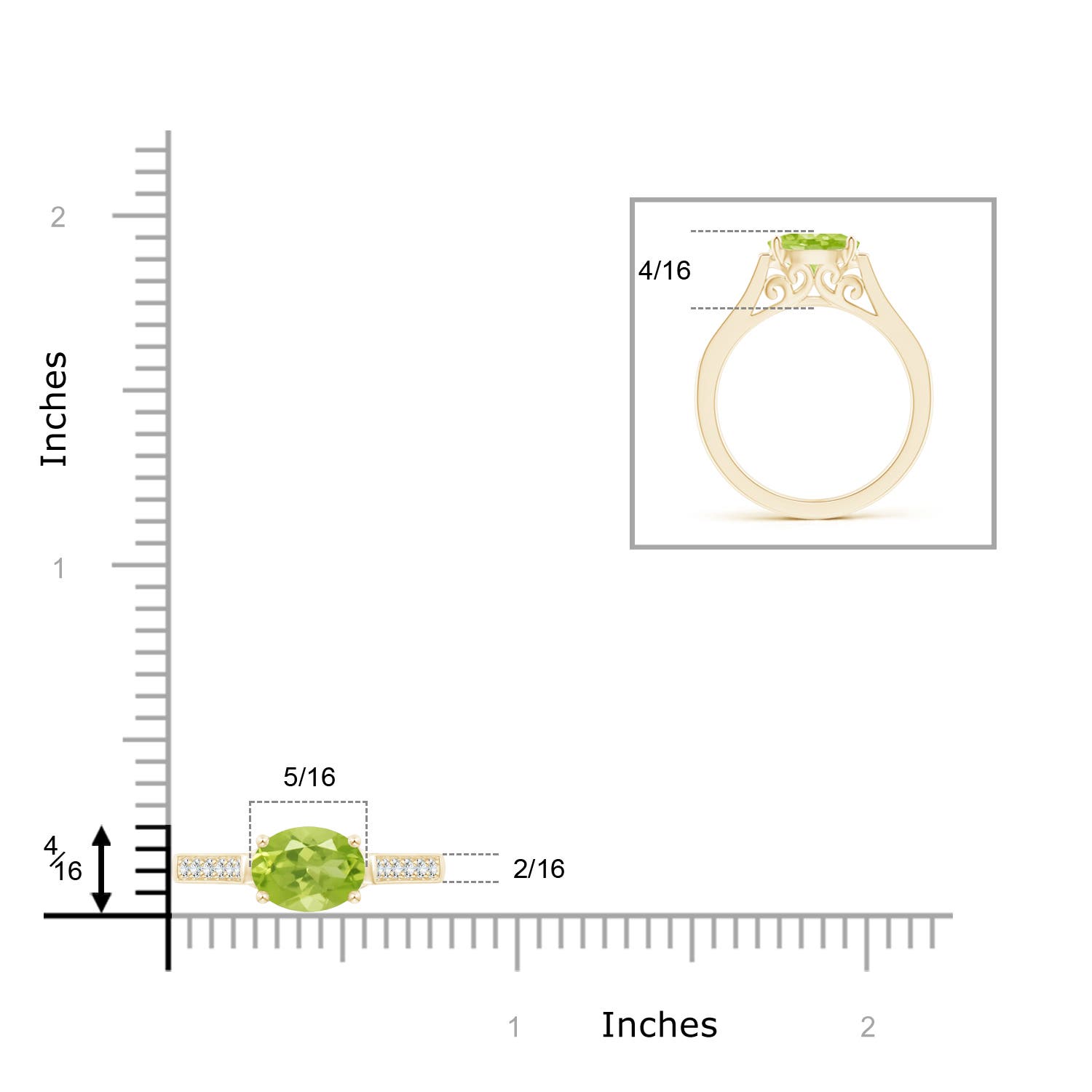 AA - Peridot / 1.49 CT / 14 KT Yellow Gold