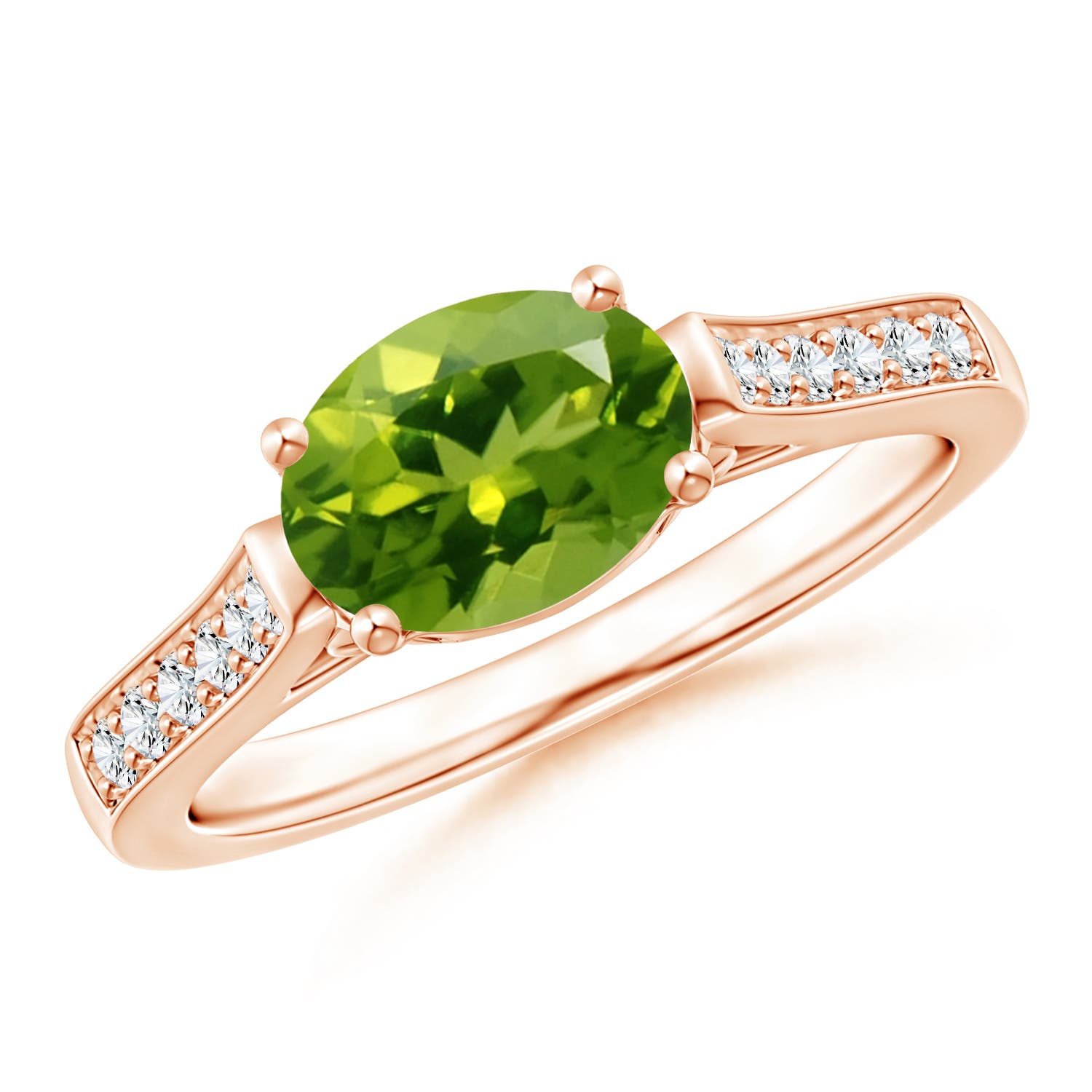 AAAA - Peridot / 1.49 CT / 14 KT Rose Gold