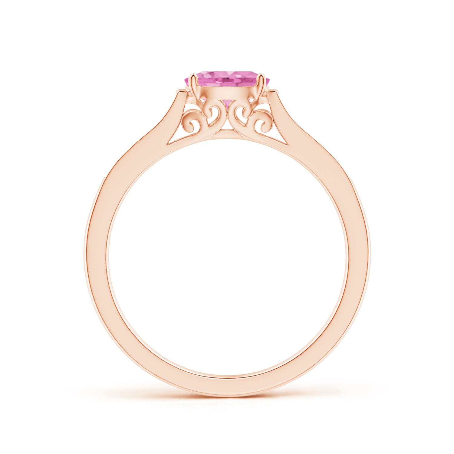 A - Pink Sapphire / 0.65 CT / 14 KT Rose Gold