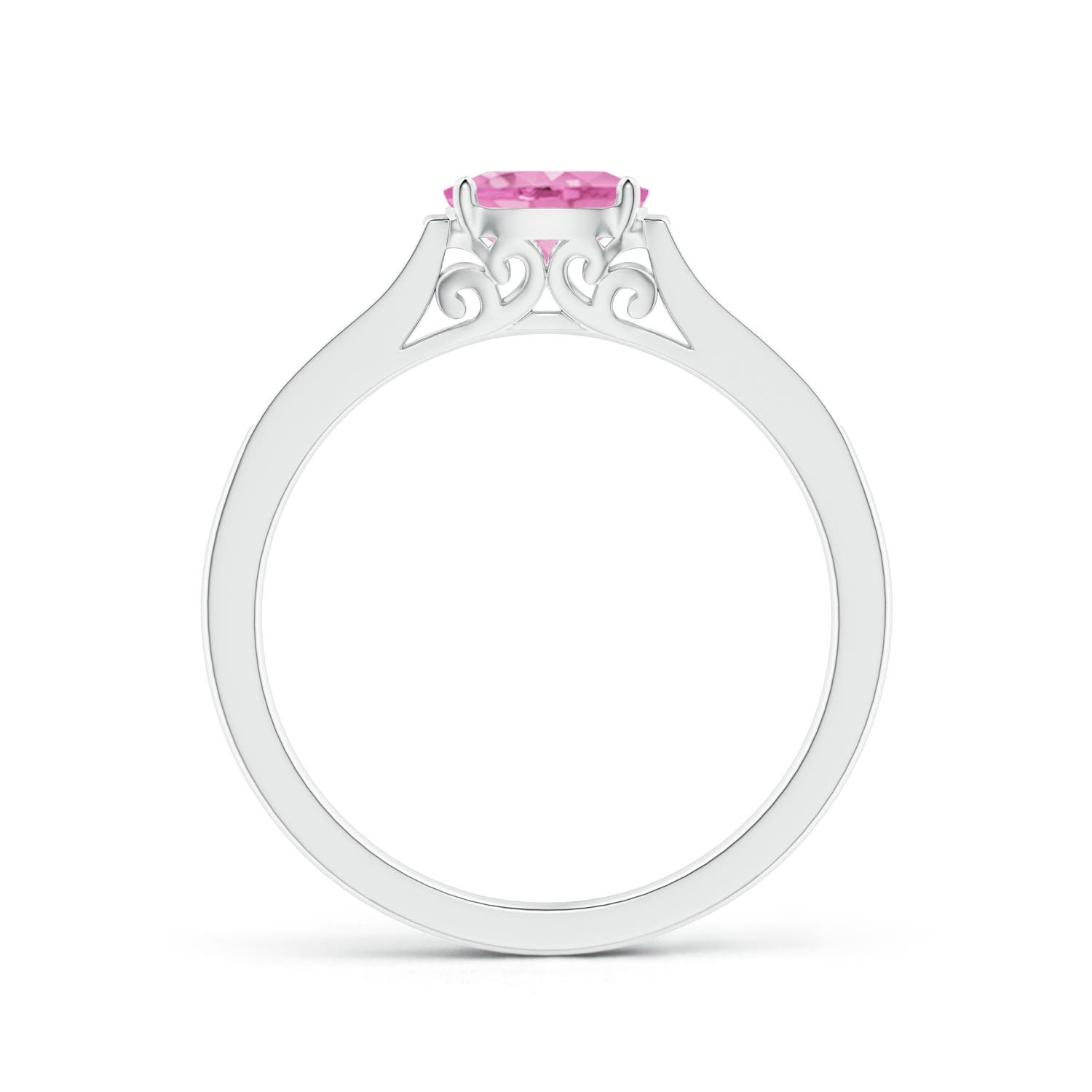 A - Pink Sapphire / 0.65 CT / 14 KT White Gold