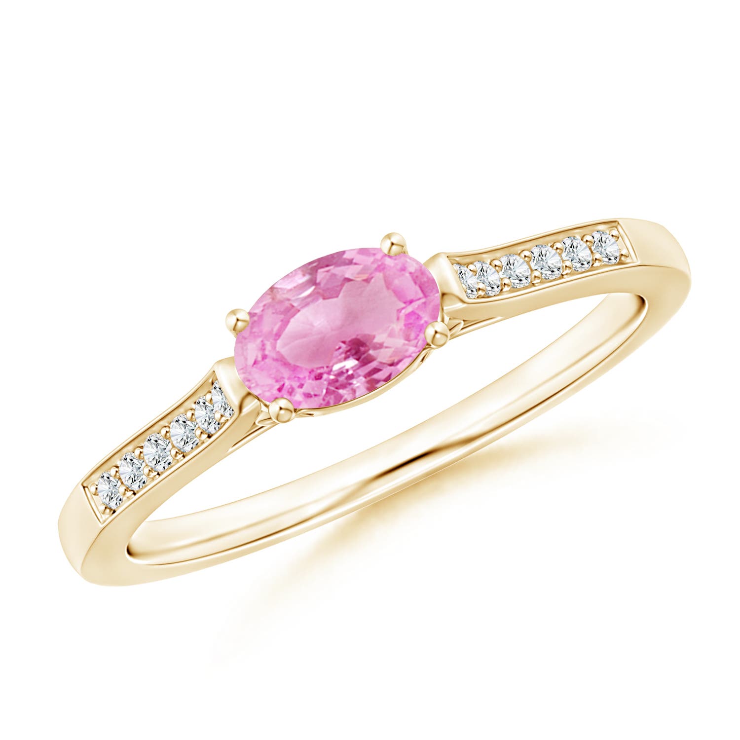 A - Pink Sapphire / 0.65 CT / 14 KT Yellow Gold