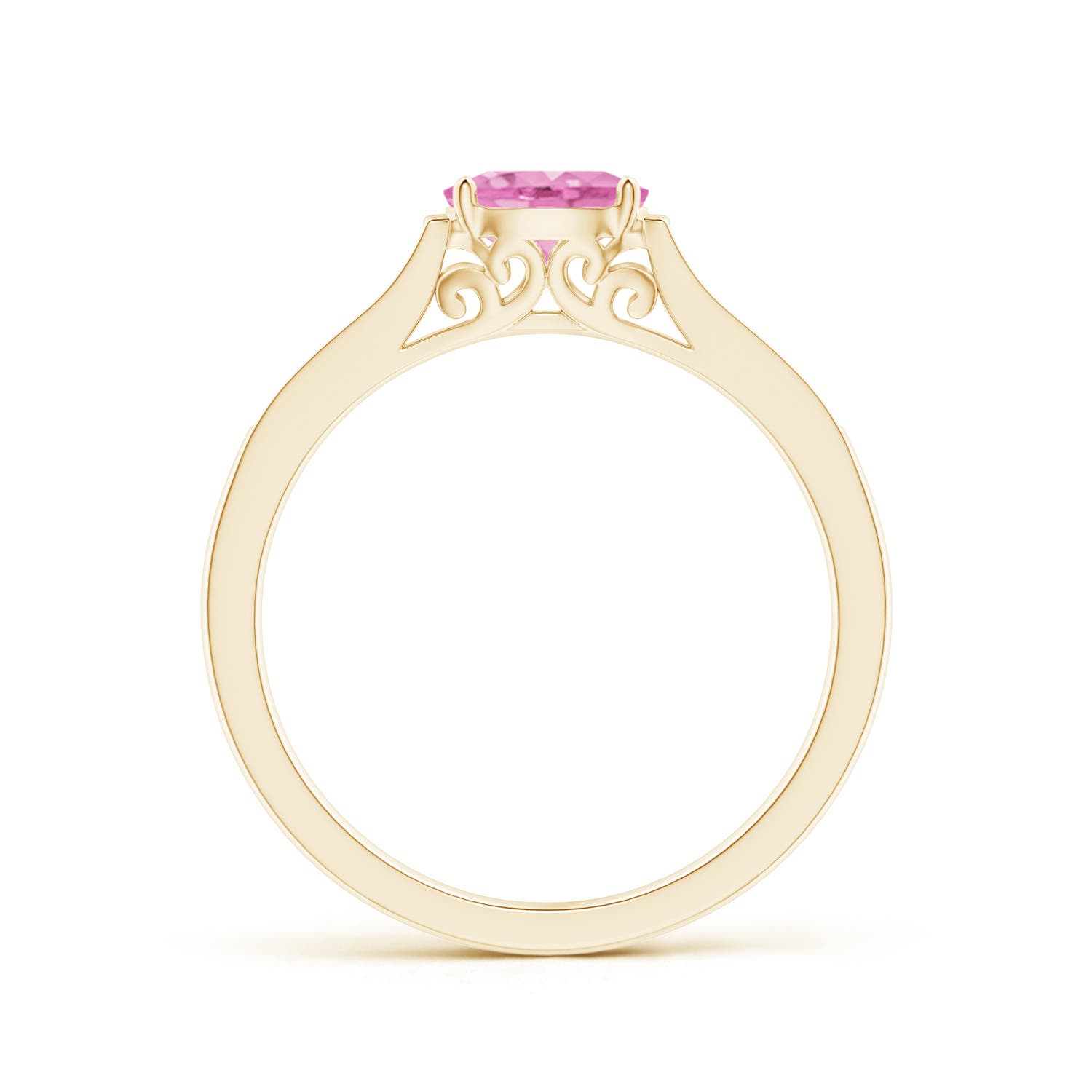 A - Pink Sapphire / 0.65 CT / 14 KT Yellow Gold