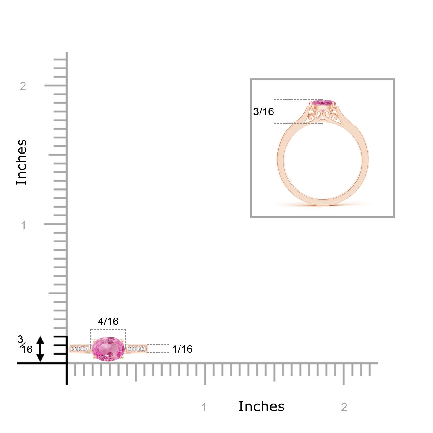 AA - Pink Sapphire / 0.65 CT / 14 KT Rose Gold