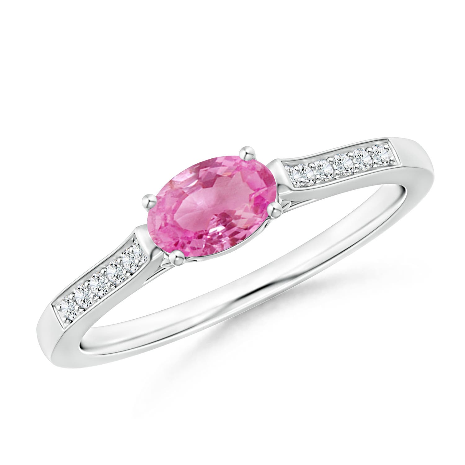 AA - Pink Sapphire / 0.65 CT / 14 KT White Gold