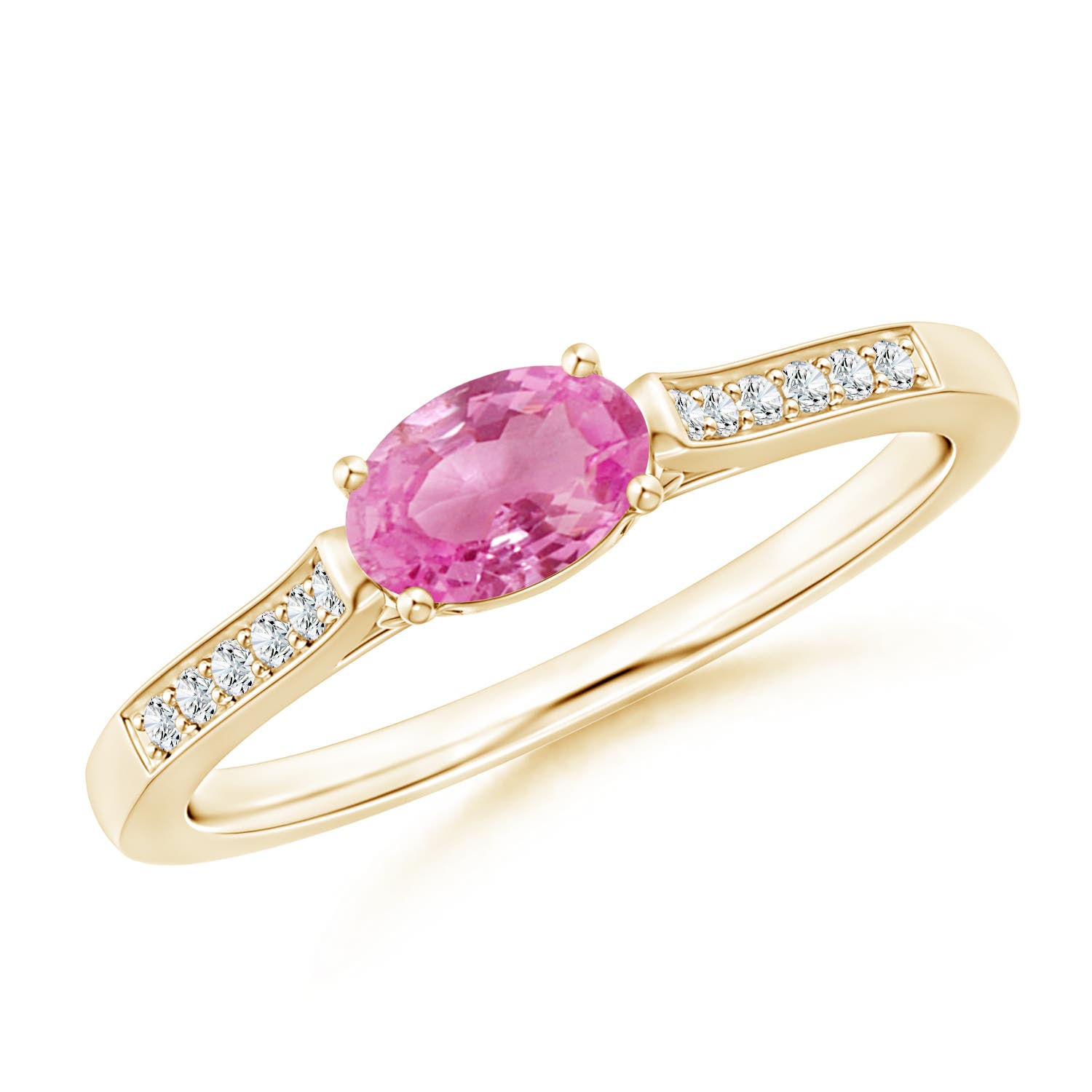 AA - Pink Sapphire / 0.65 CT / 14 KT Yellow Gold