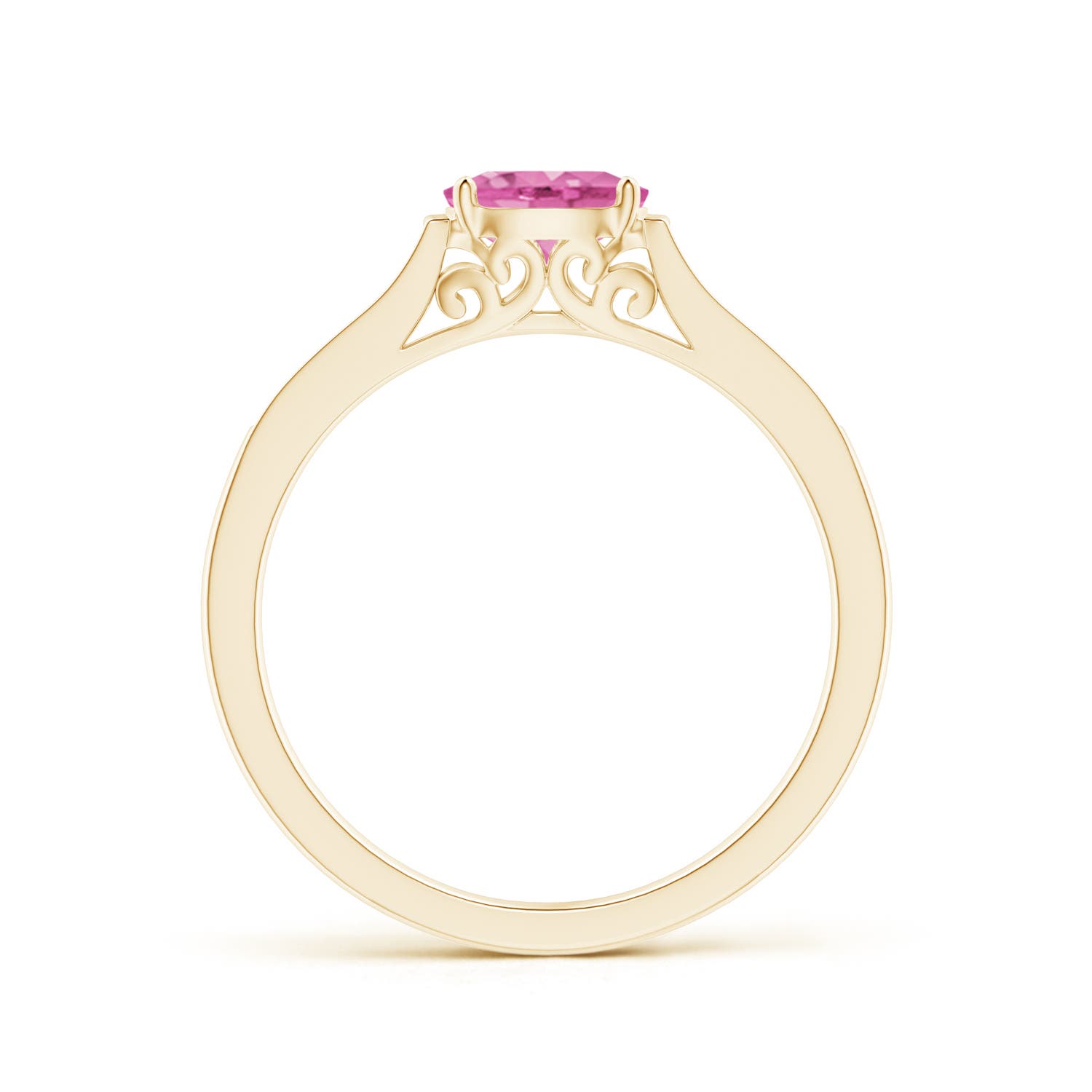 AA - Pink Sapphire / 0.65 CT / 14 KT Yellow Gold