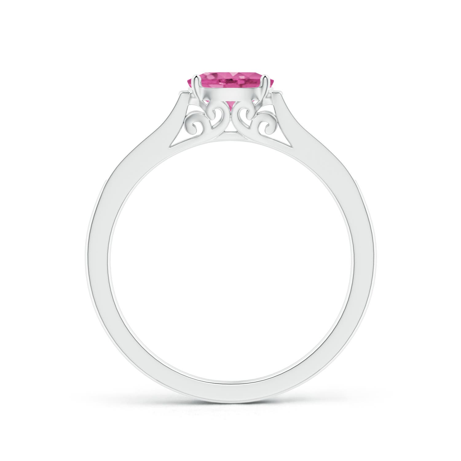 AAA - Pink Sapphire / 0.65 CT / 14 KT White Gold