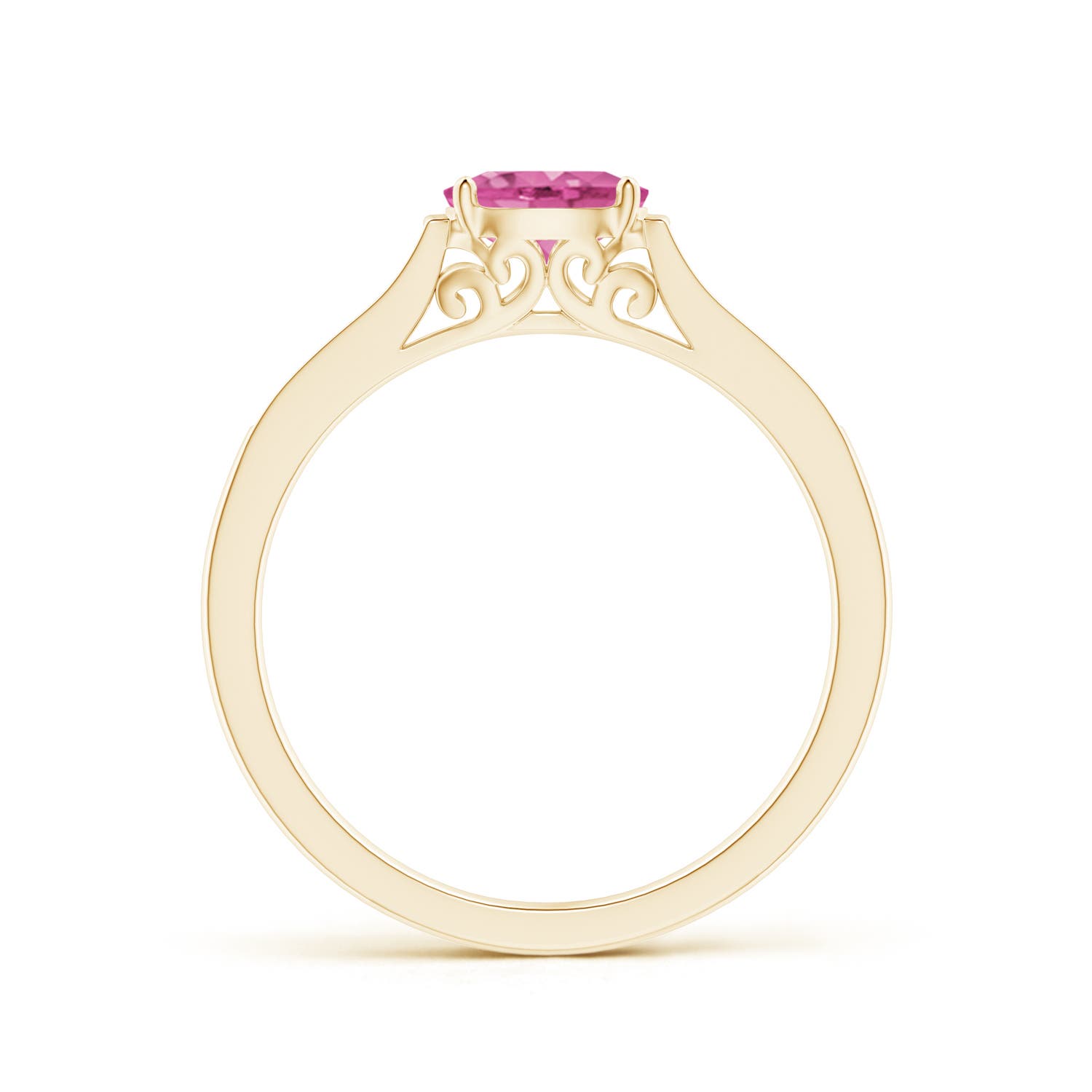 AAA - Pink Sapphire / 0.65 CT / 14 KT Yellow Gold