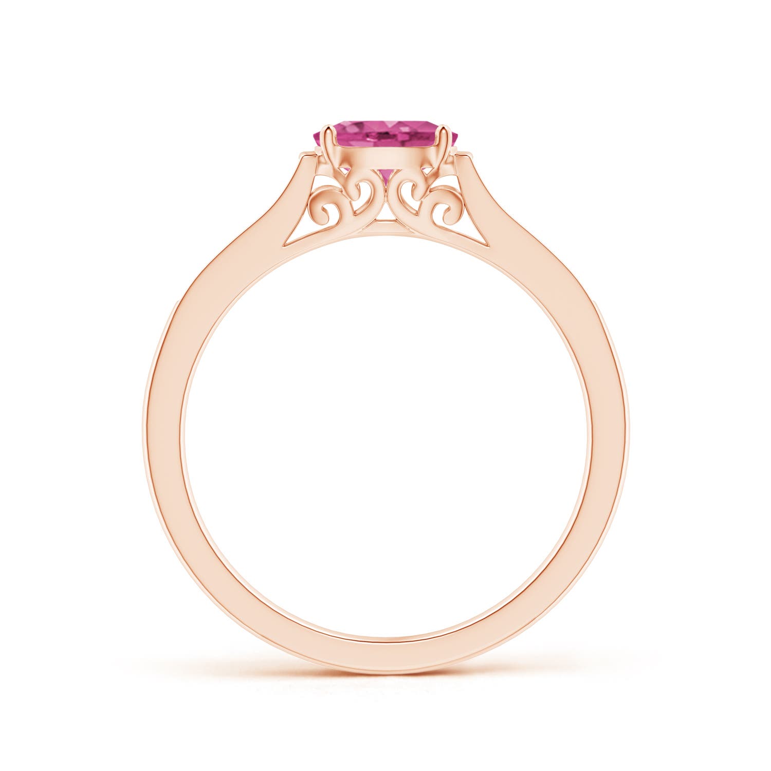 AAAA - Pink Sapphire / 0.65 CT / 14 KT Rose Gold