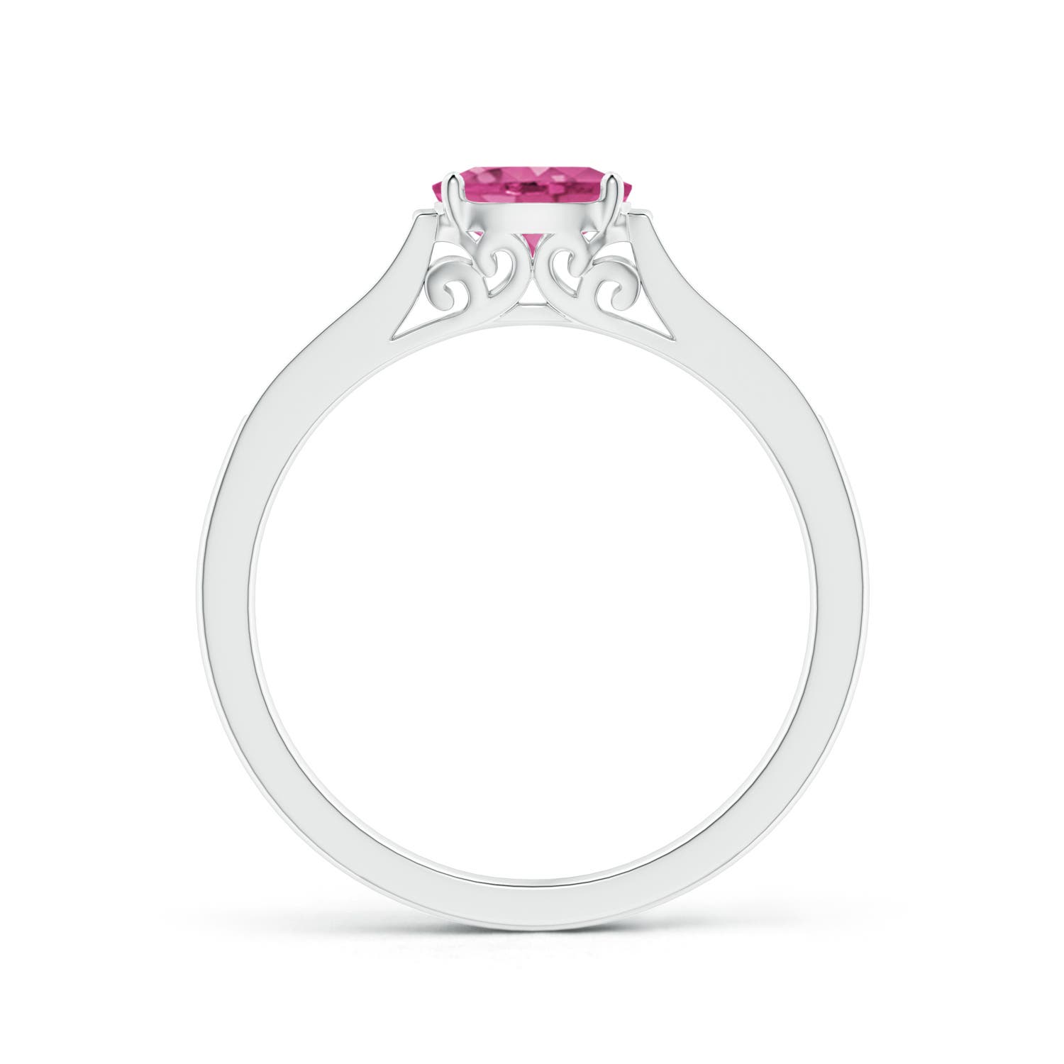 AAAA - Pink Sapphire / 0.65 CT / 14 KT White Gold