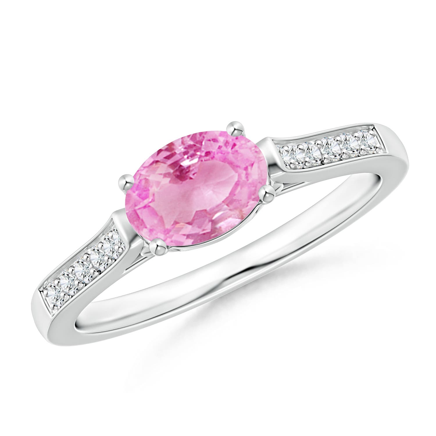 A - Pink Sapphire / 0.97 CT / 14 KT White Gold