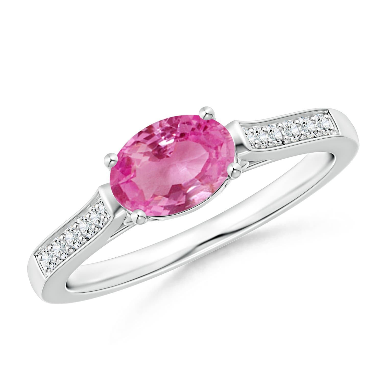 AAA - Pink Sapphire / 0.97 CT / 14 KT White Gold